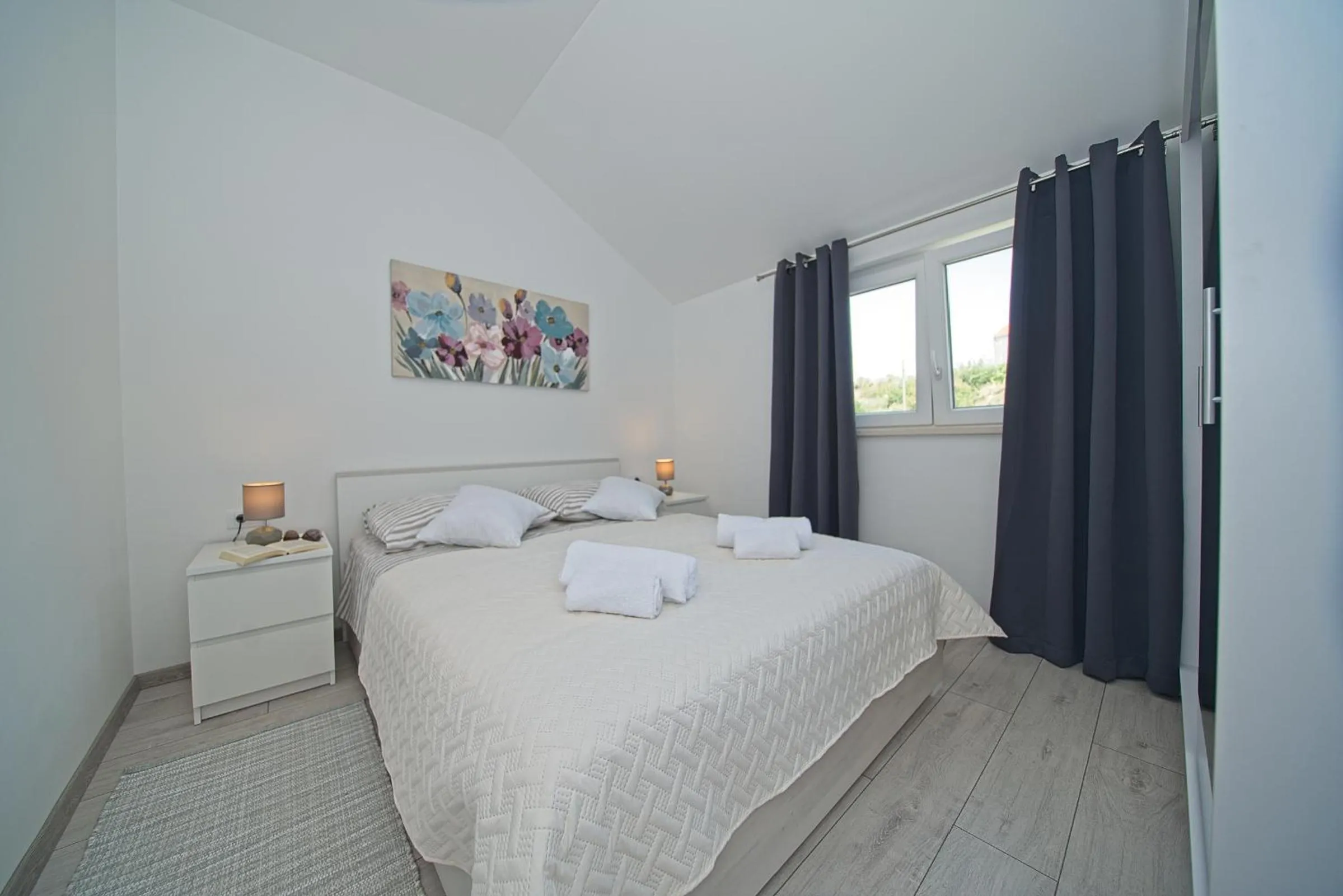Bedroom, Bed in Apartment Dvina