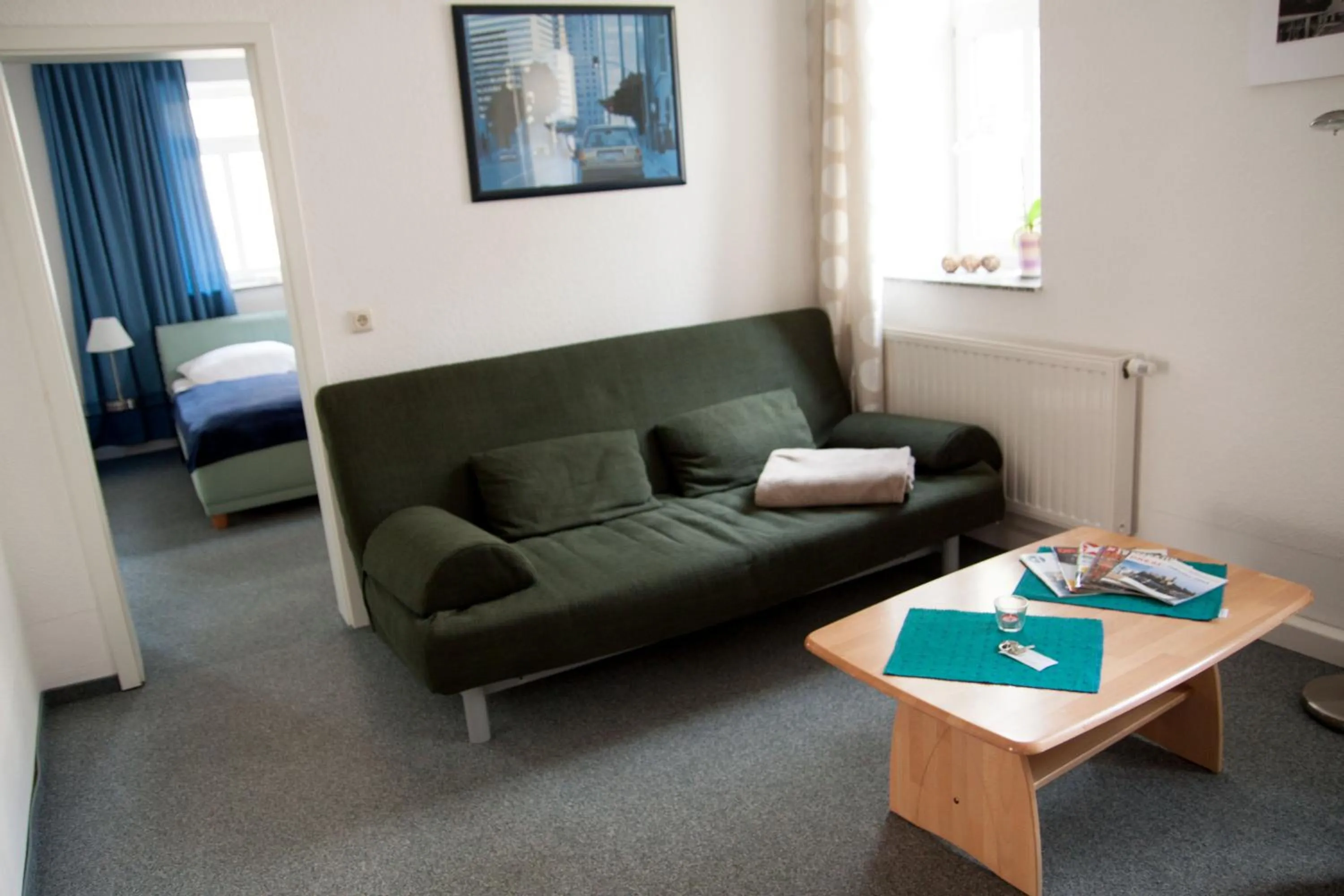 Seating area, Bed in Apartment Dresden Neustadt