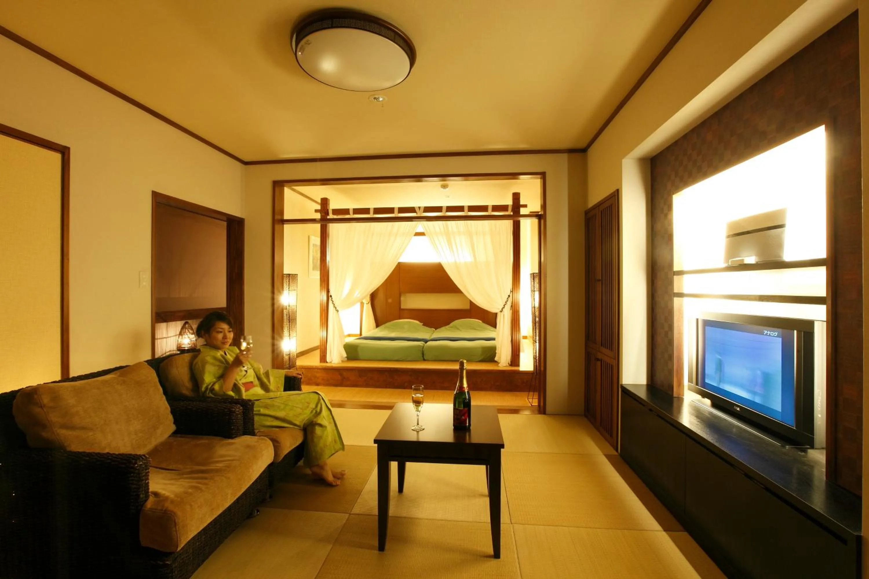 Bed in Inatori Akao Hotel