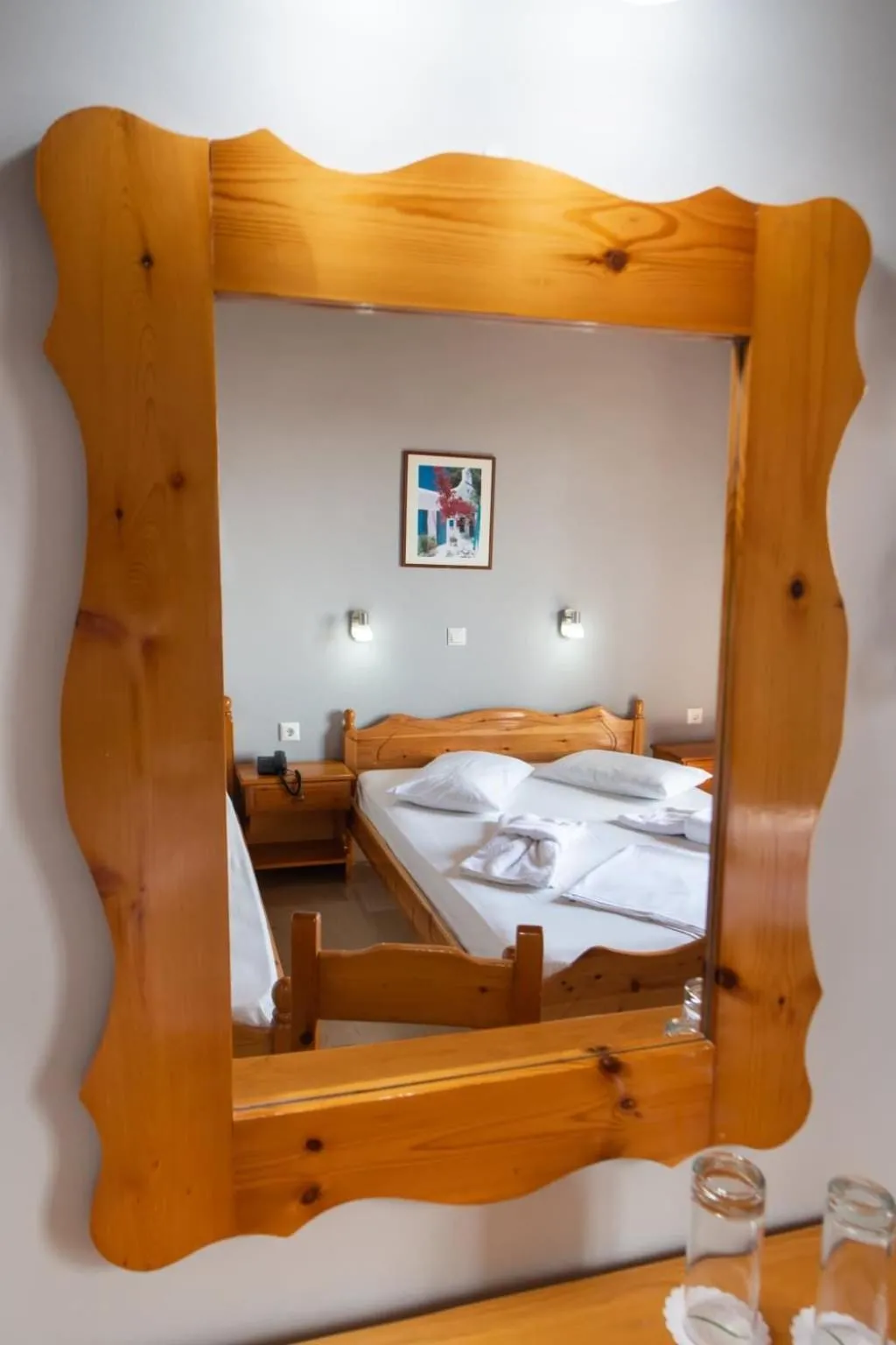 Bed in Hotel Nostos