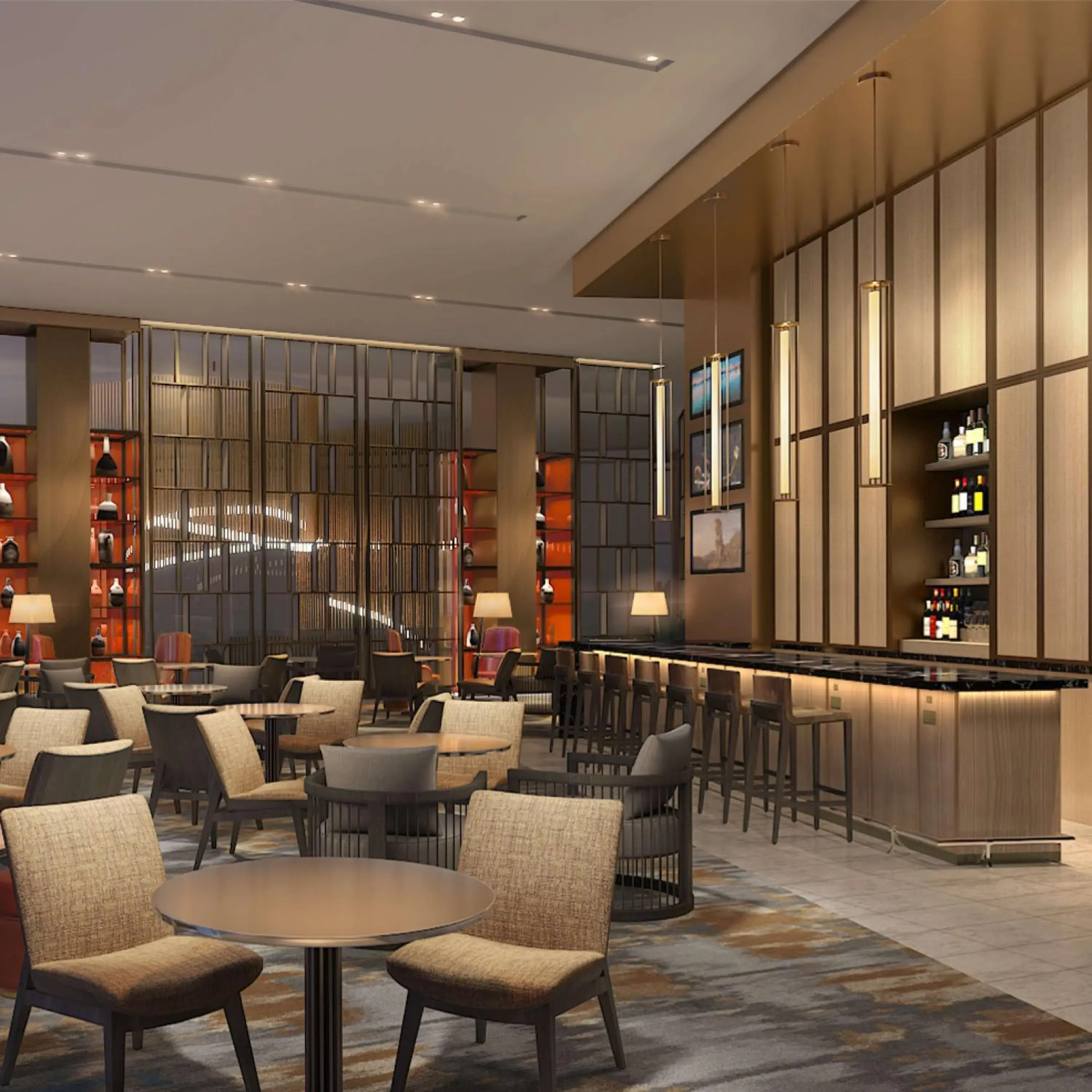 Lounge or bar in Hilton Columbus Downtown Lounge or bar in Hilton Columbus Downtown