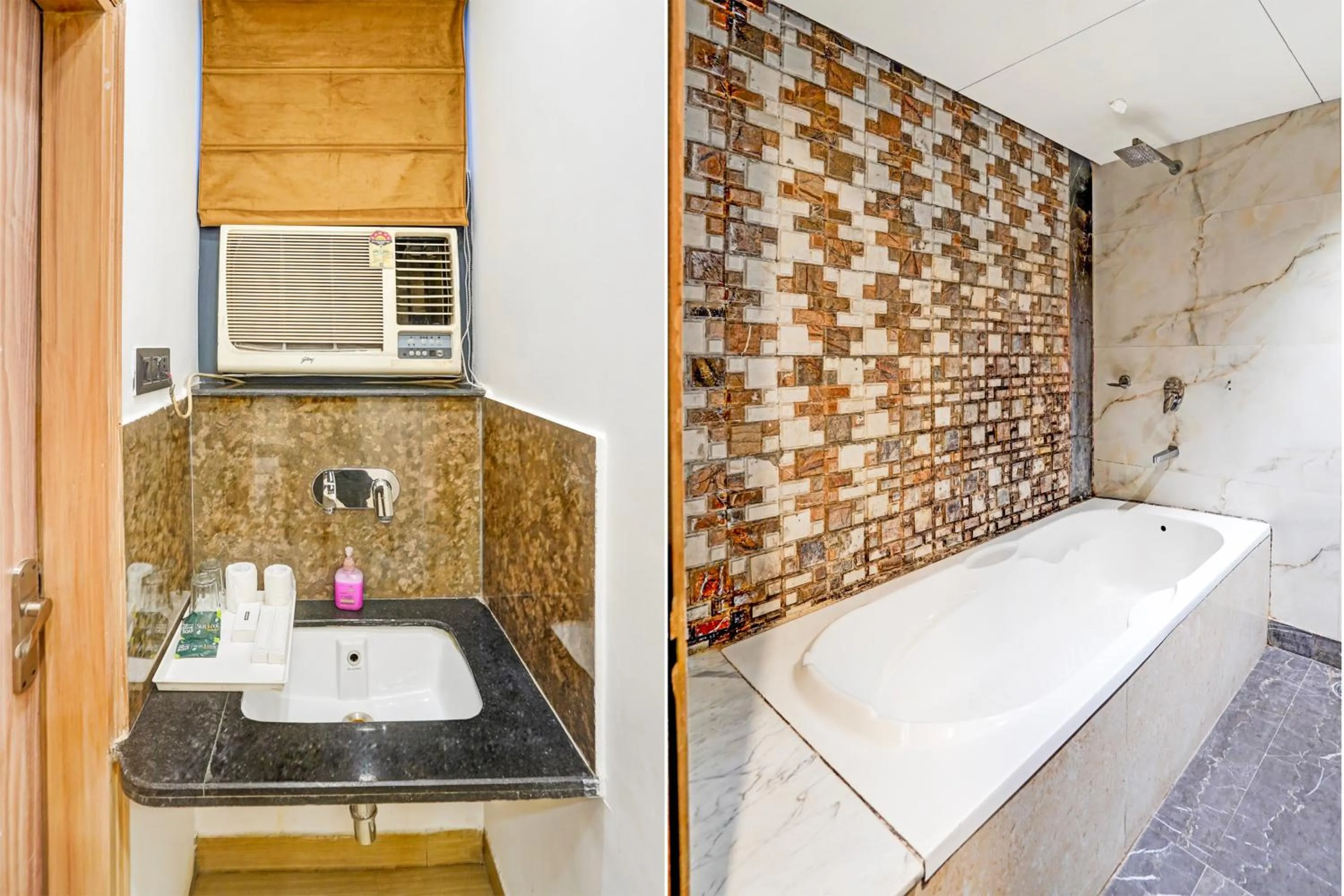 Bathroom in Staybook Hotel Nitya Maharani, Free Airport Pickup