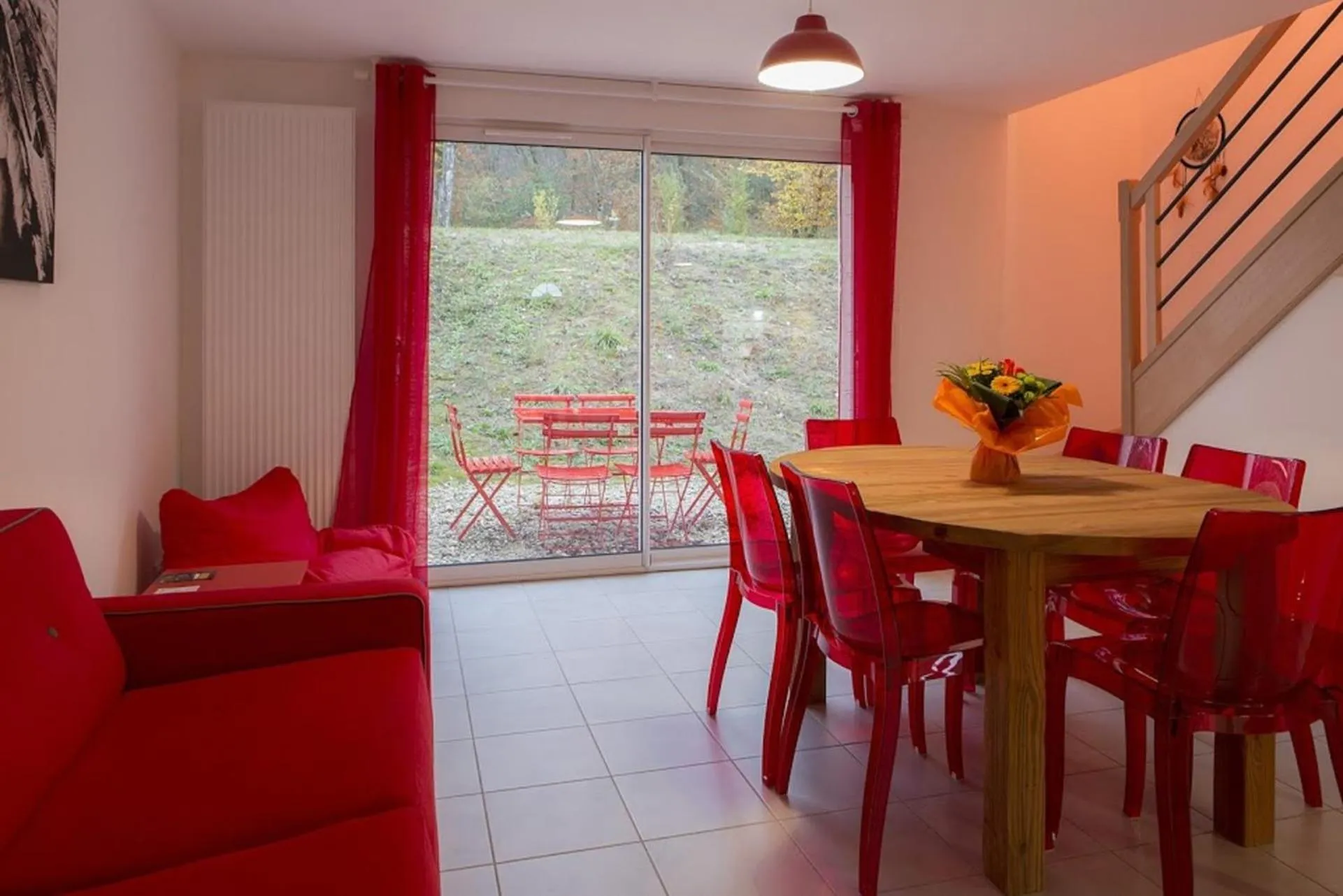 Balcony/Terrace in Gîtes de l'Orée du Bois - Boussières