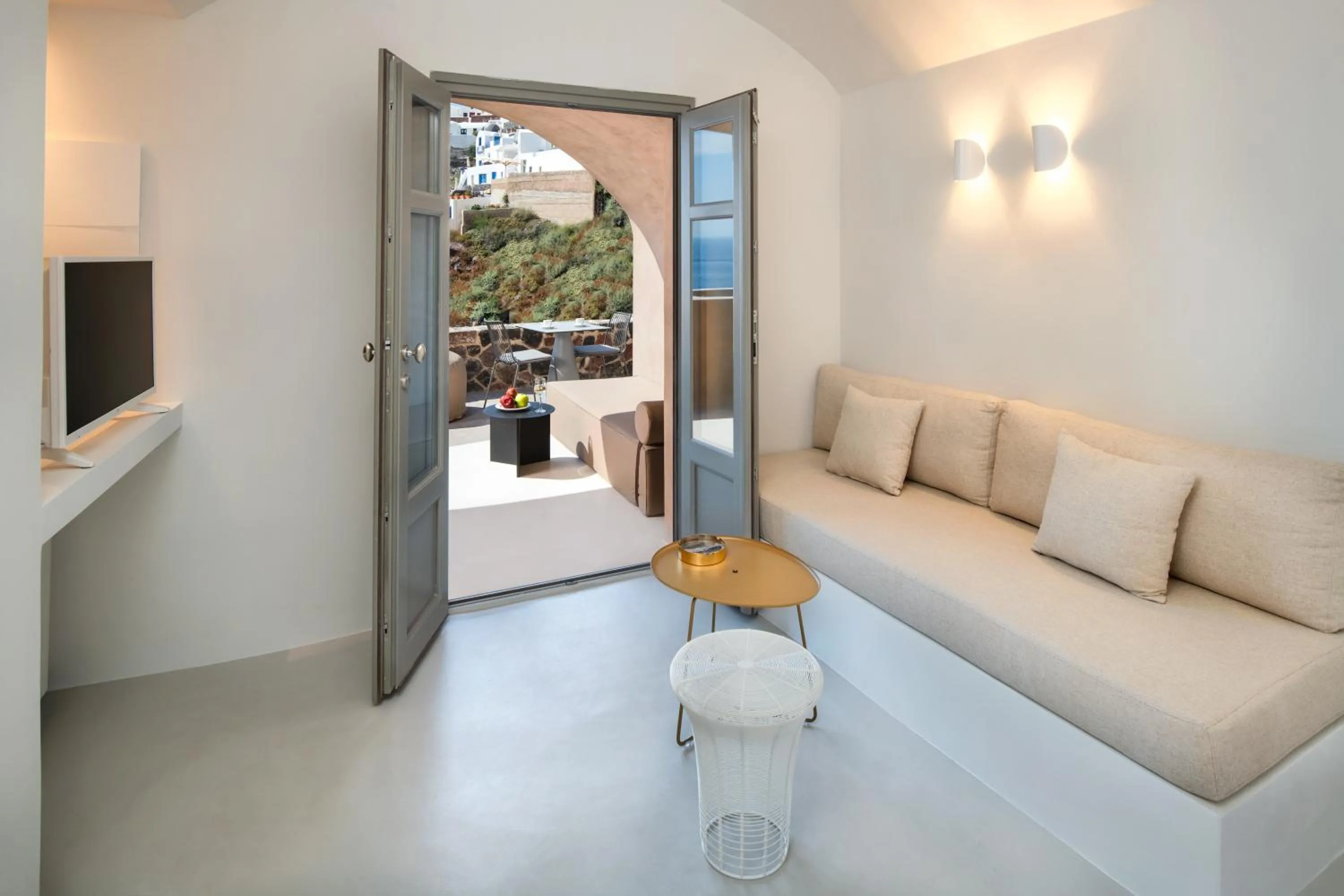 Seating area in Old Castle Oia