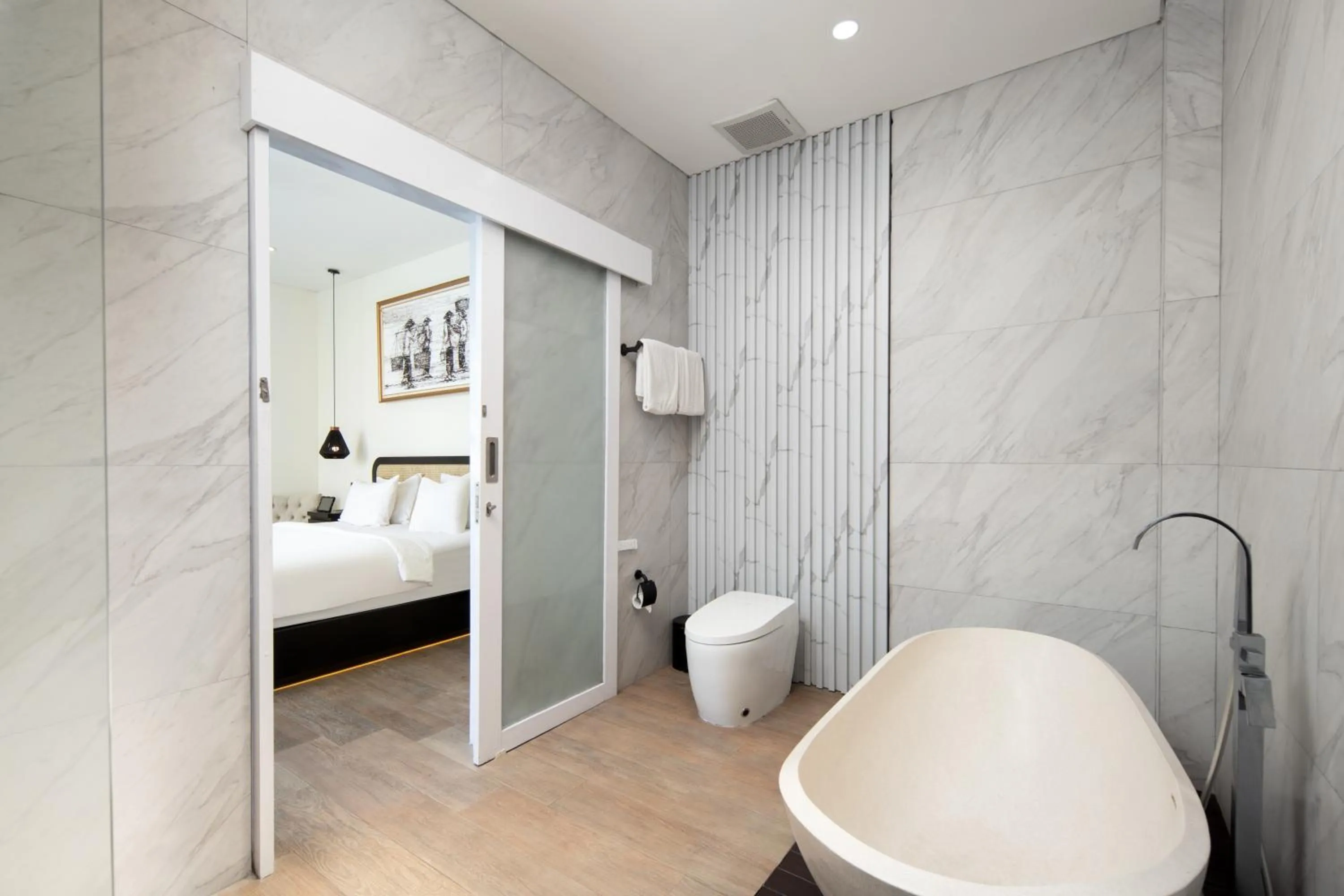 Bathroom, Bed in The Grand Daha Luxury Villas