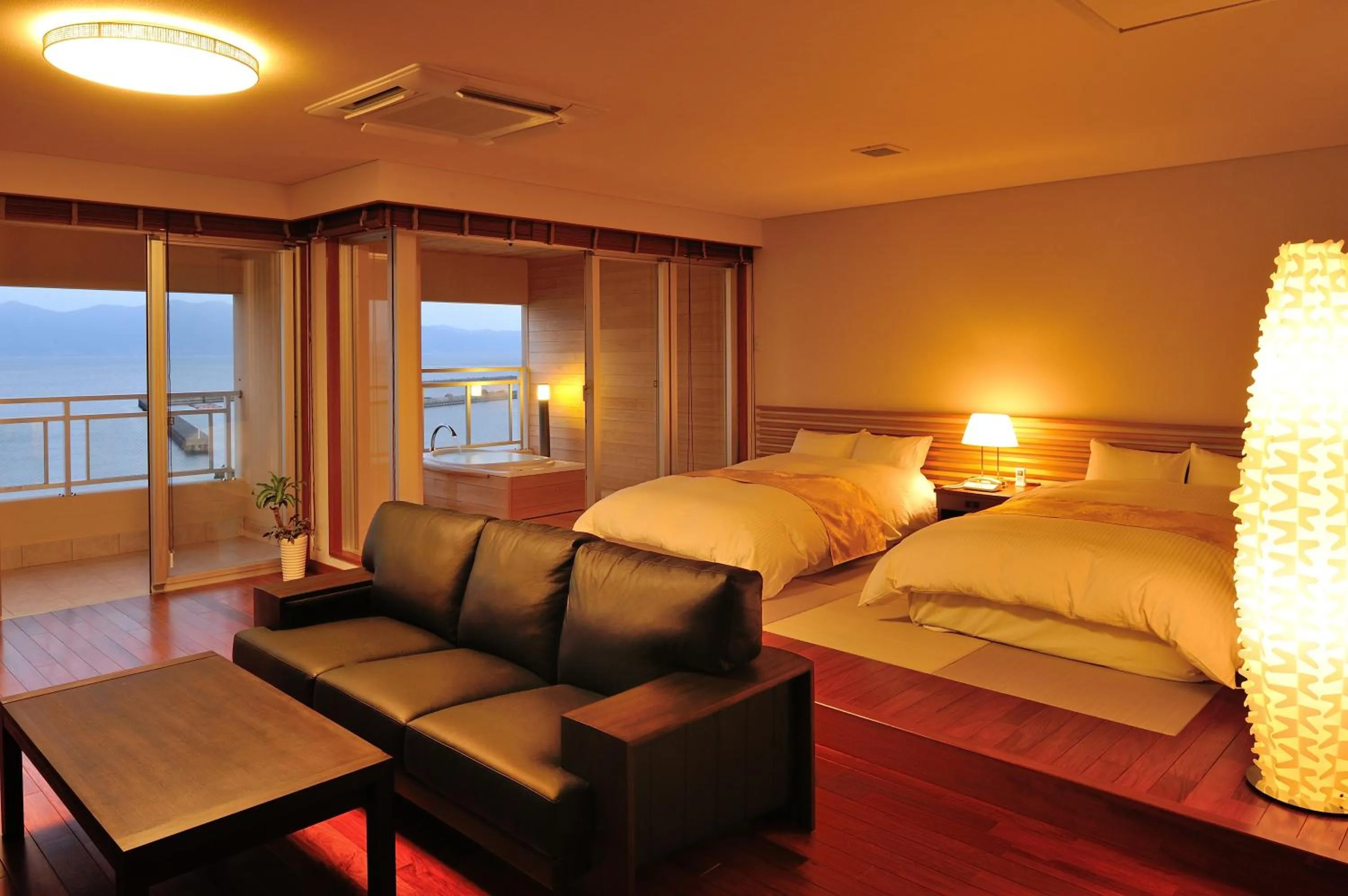 Bed in Ibusuki Seaside Hotel