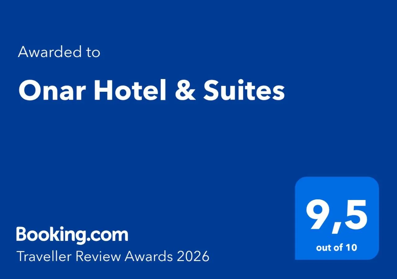 Certificate/Award in Onar Hotel & Suites
