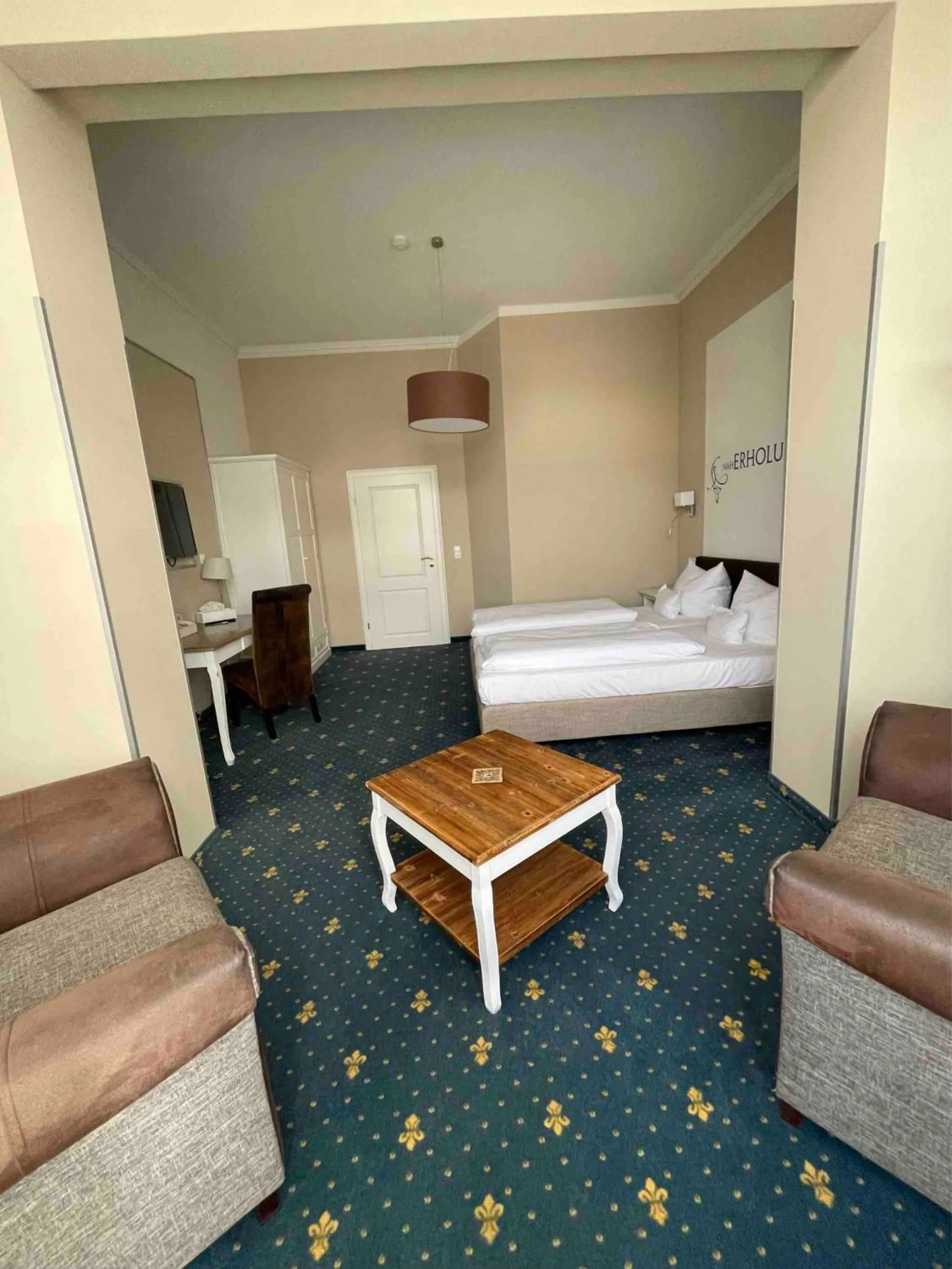 Bed in Hotel Villa Schwanebeck