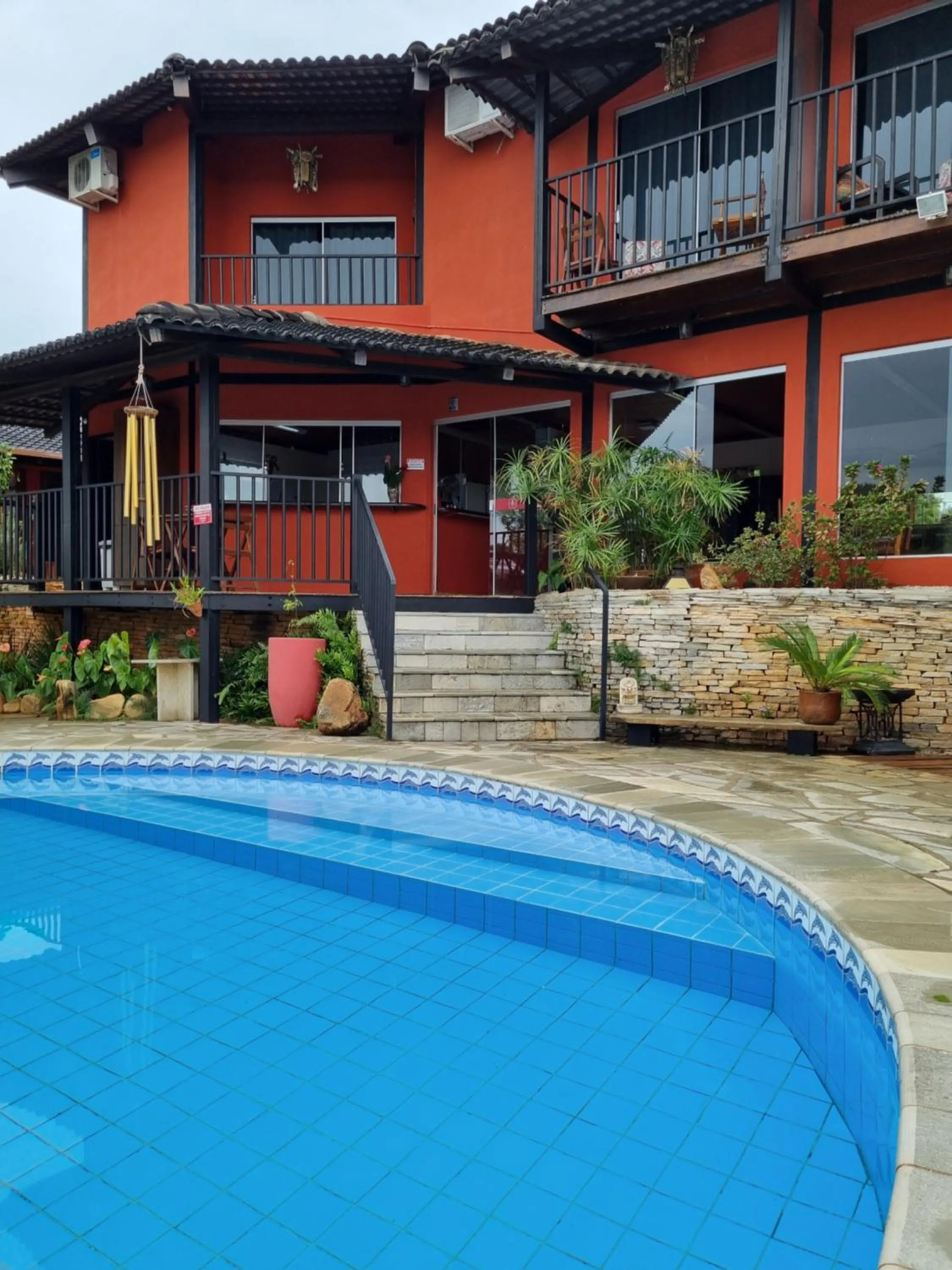 Pool view in Pousada Ikabana