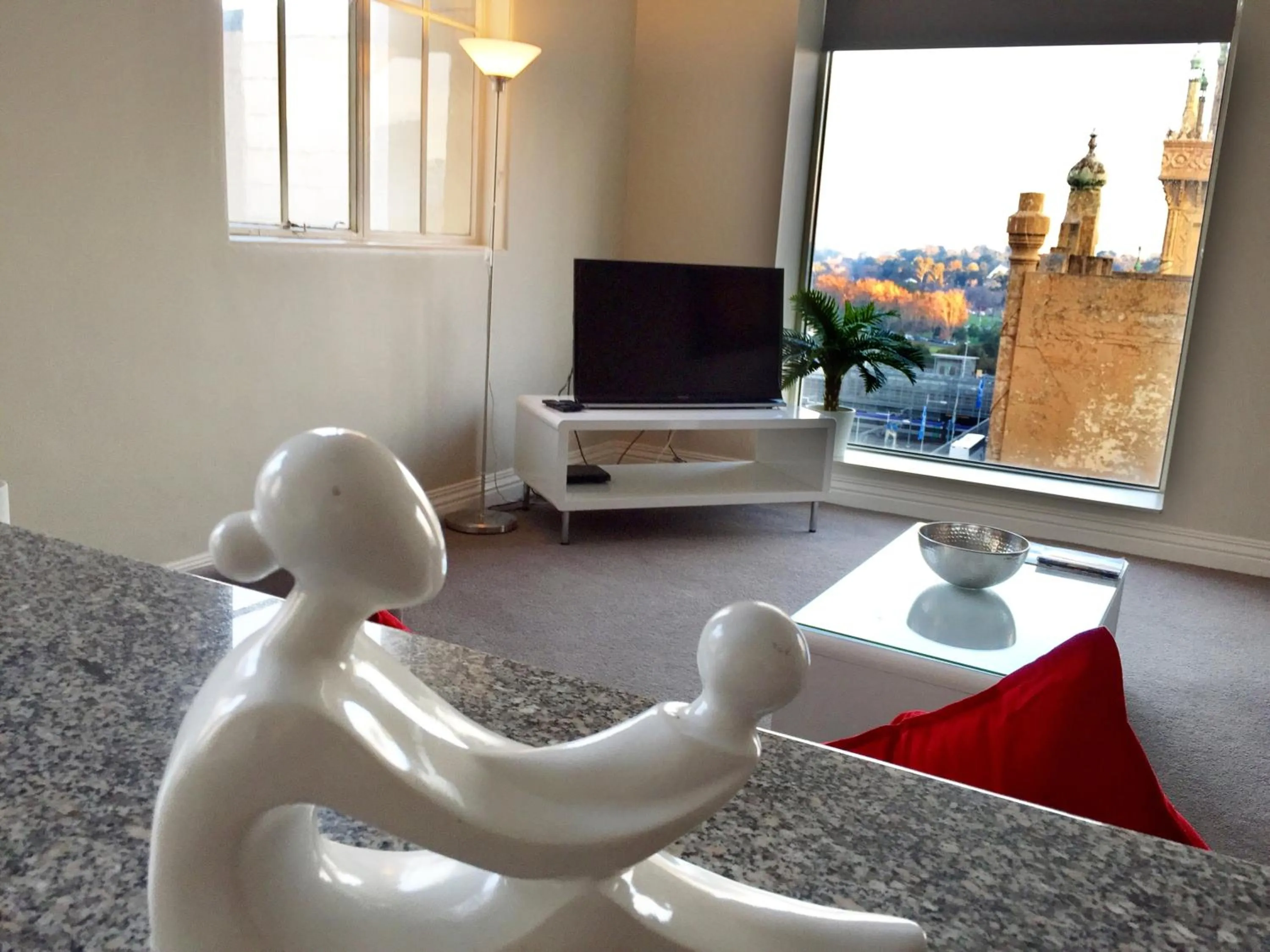 Communal lounge/ TV room in Flinders Landing Apartments