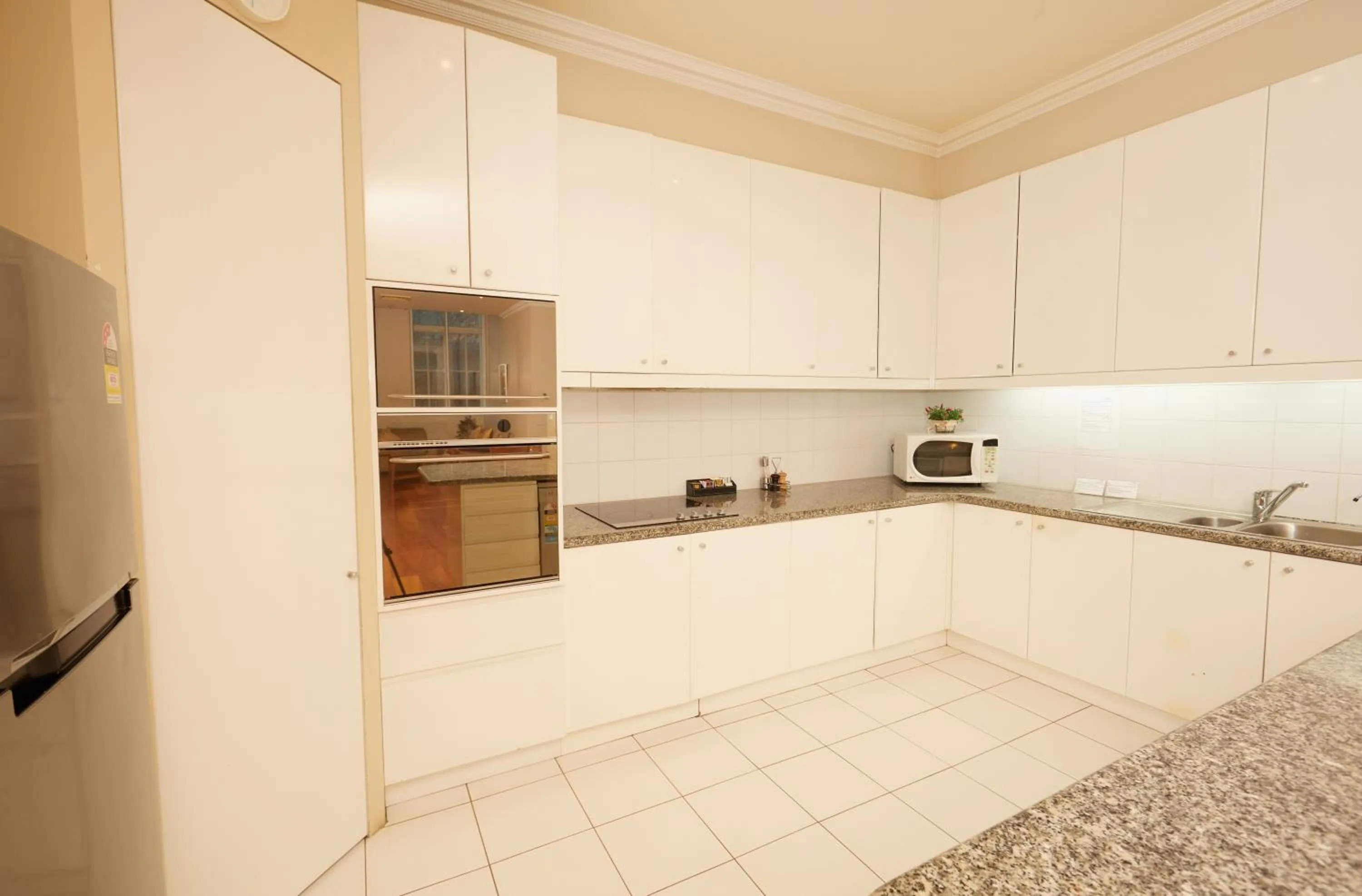 Communal kitchen in Flinders Landing Apartments