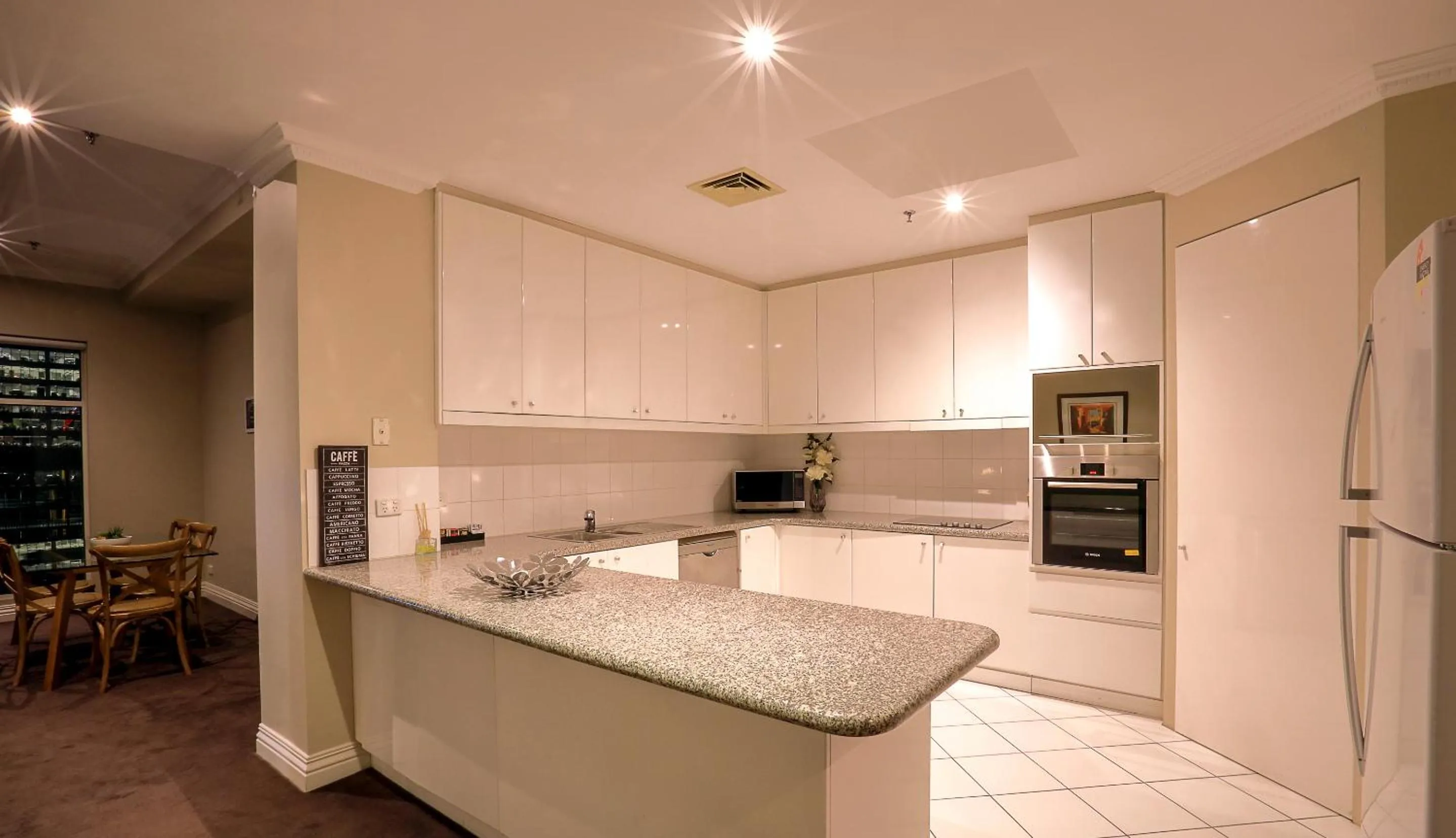 Kitchen or kitchenette in Flinders Landing Apartments