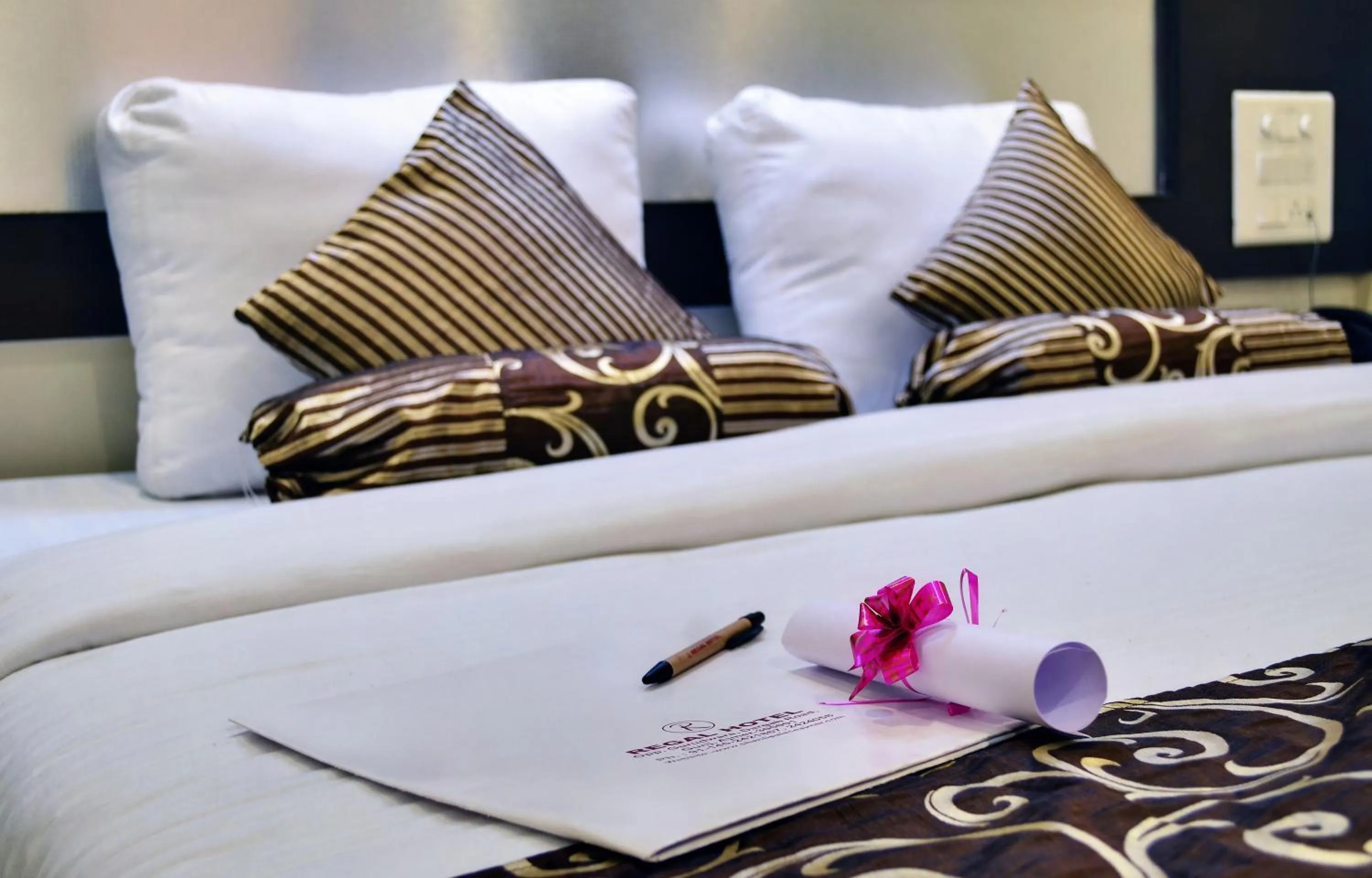 Decorative detail, Bed in Regal Hotel