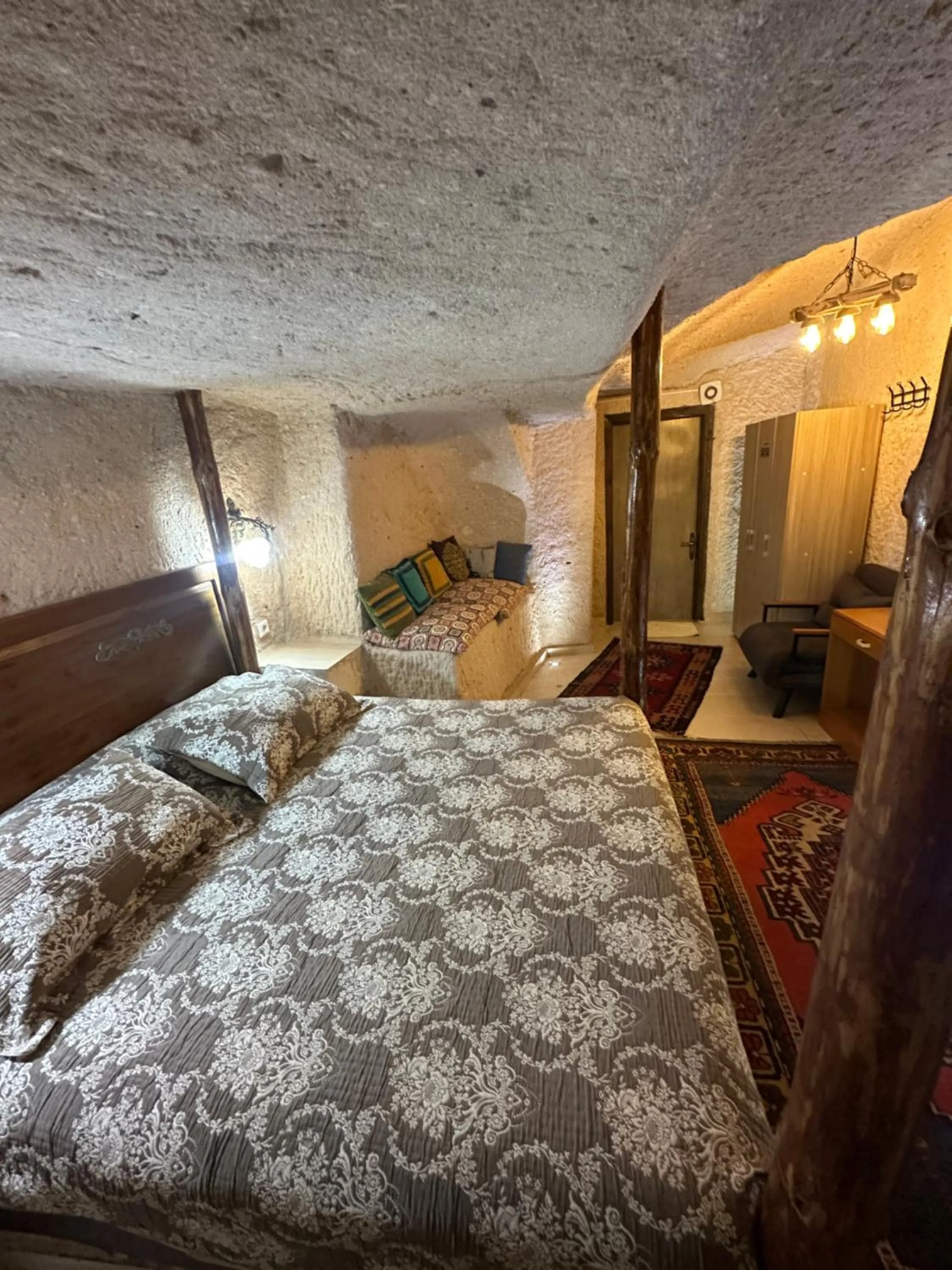 Bed in Uchisar Cave House
