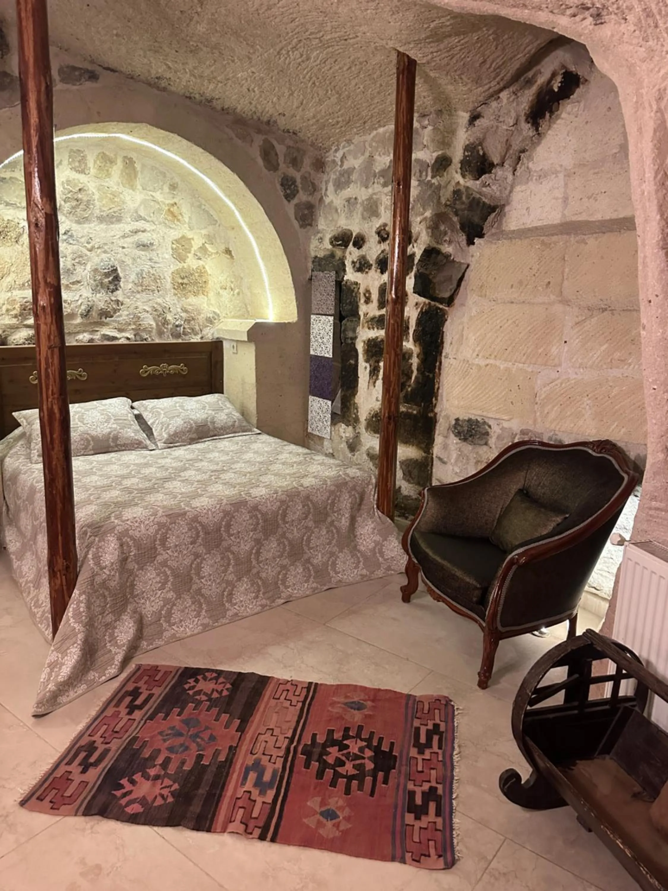 Bed in Uchisar Cave House