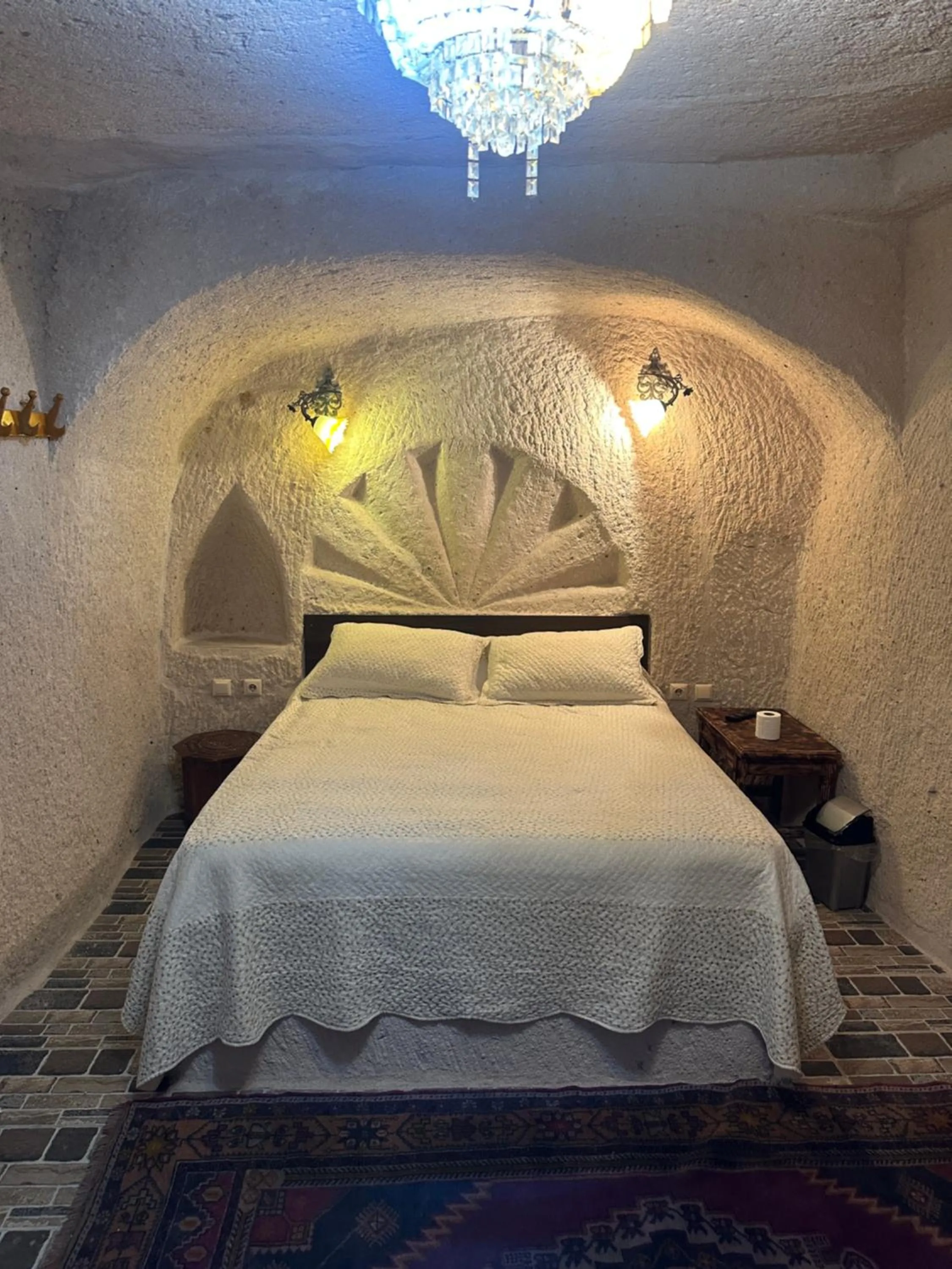 Bed in Uchisar Cave House