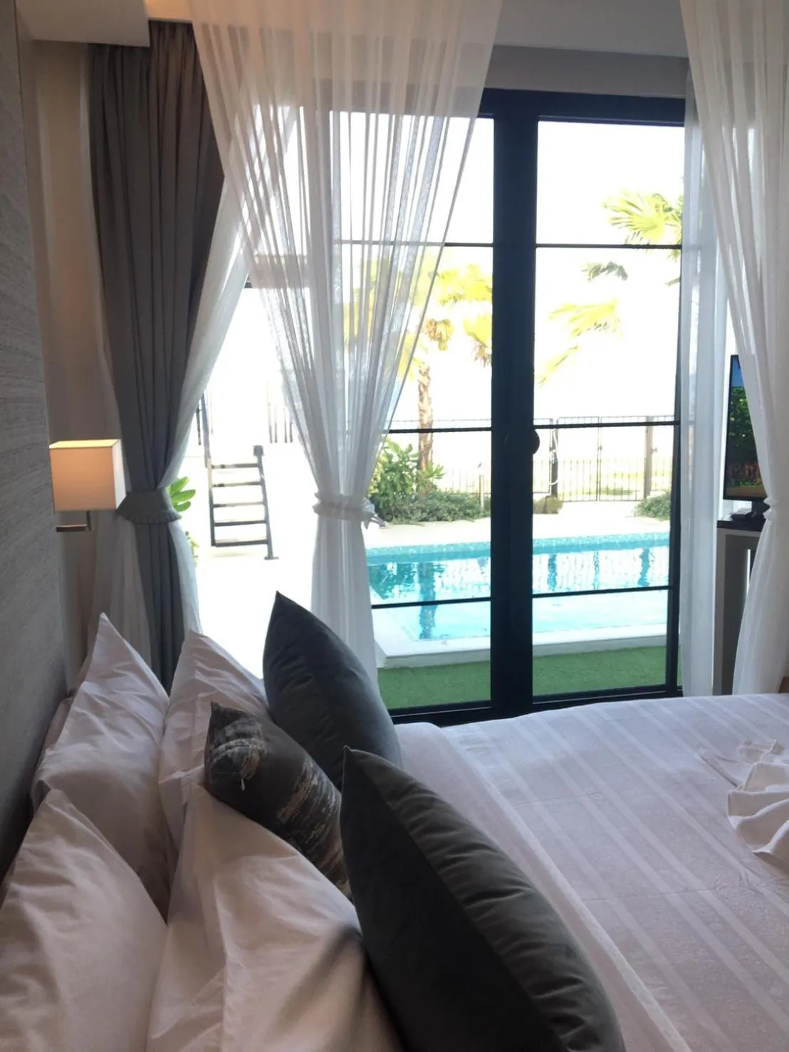 Balcony/Terrace, Bed in La Playa Beach Front Pool Villa Cha-am,Huahin