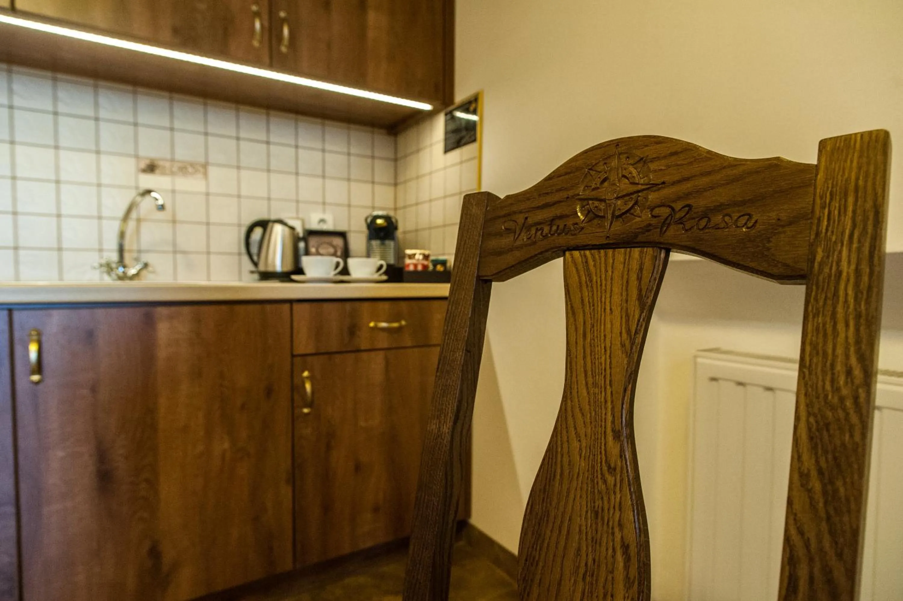 Kitchen or kitchenette in Hotel & Apartments Ventus Rosa