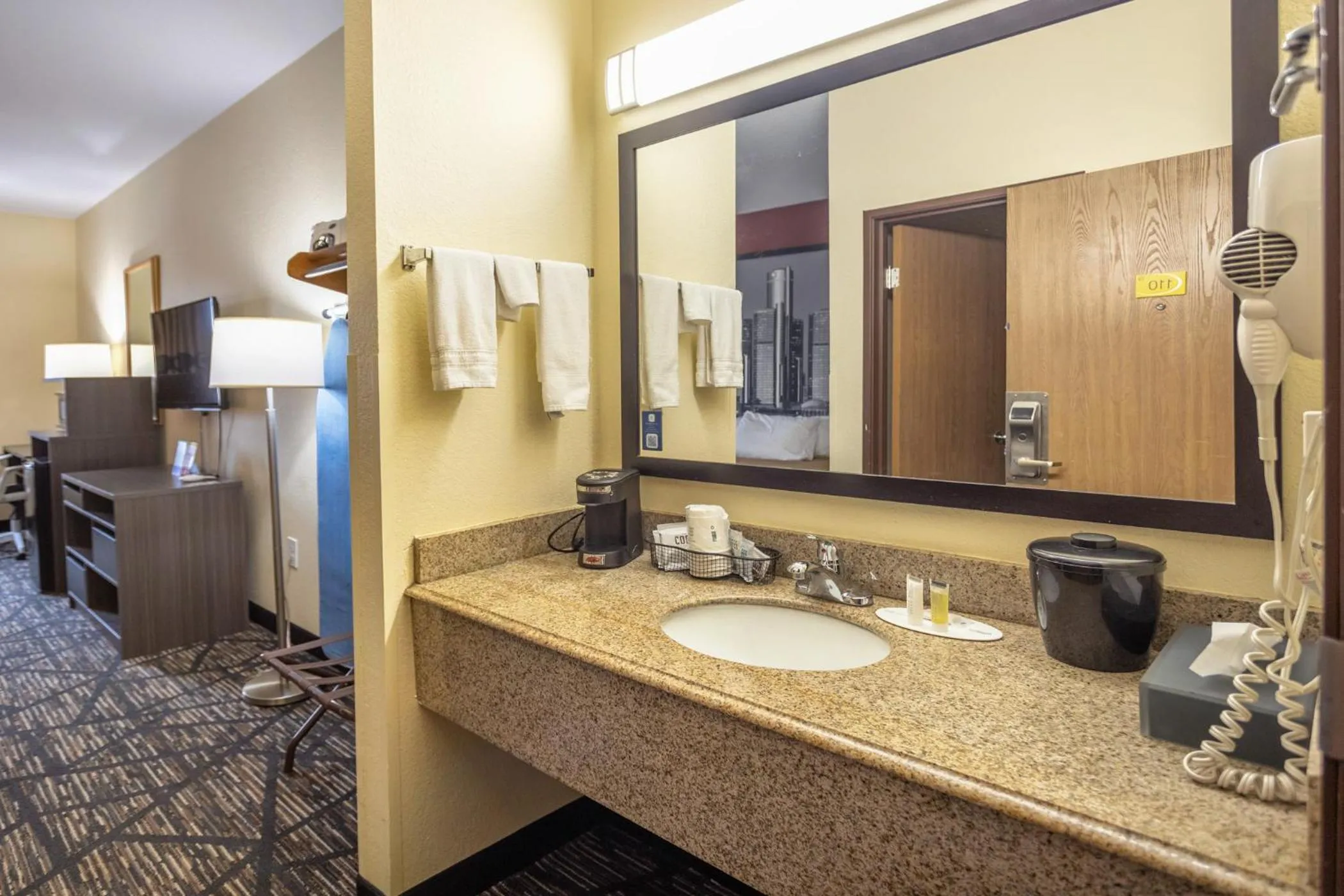 Bathroom in Super 8 by Wyndham Big Rapids