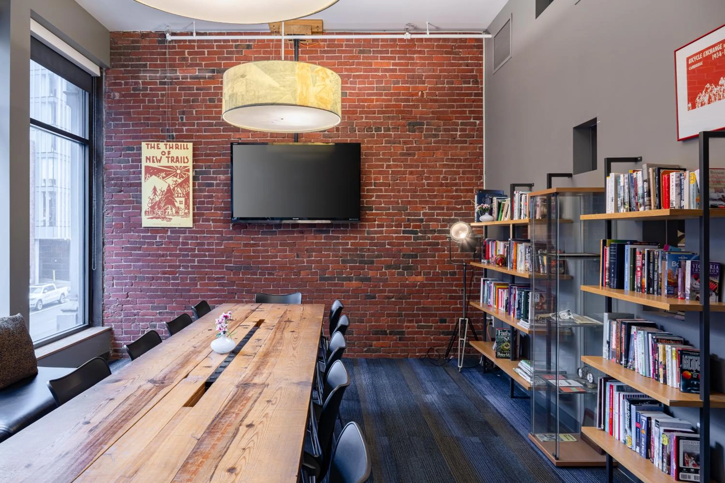 Library in HI Boston Hostel