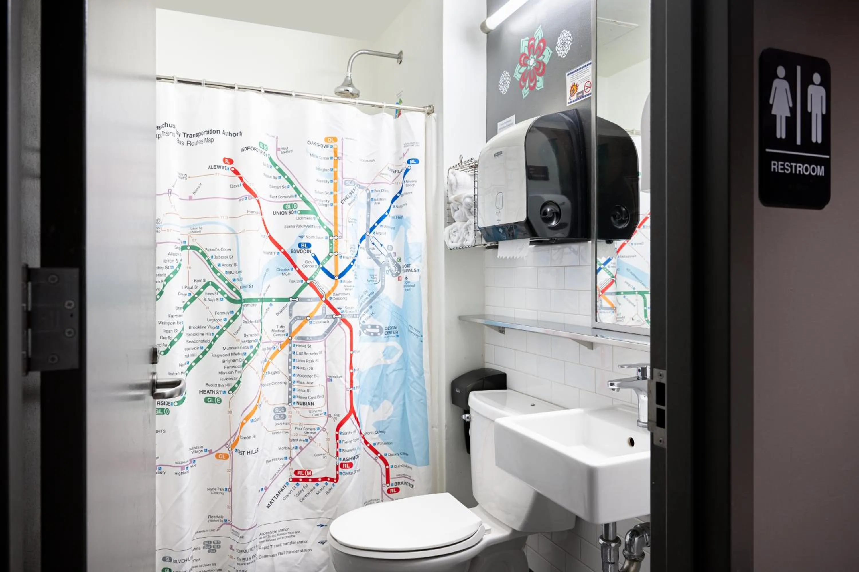 Bathroom in HI Boston Hostel