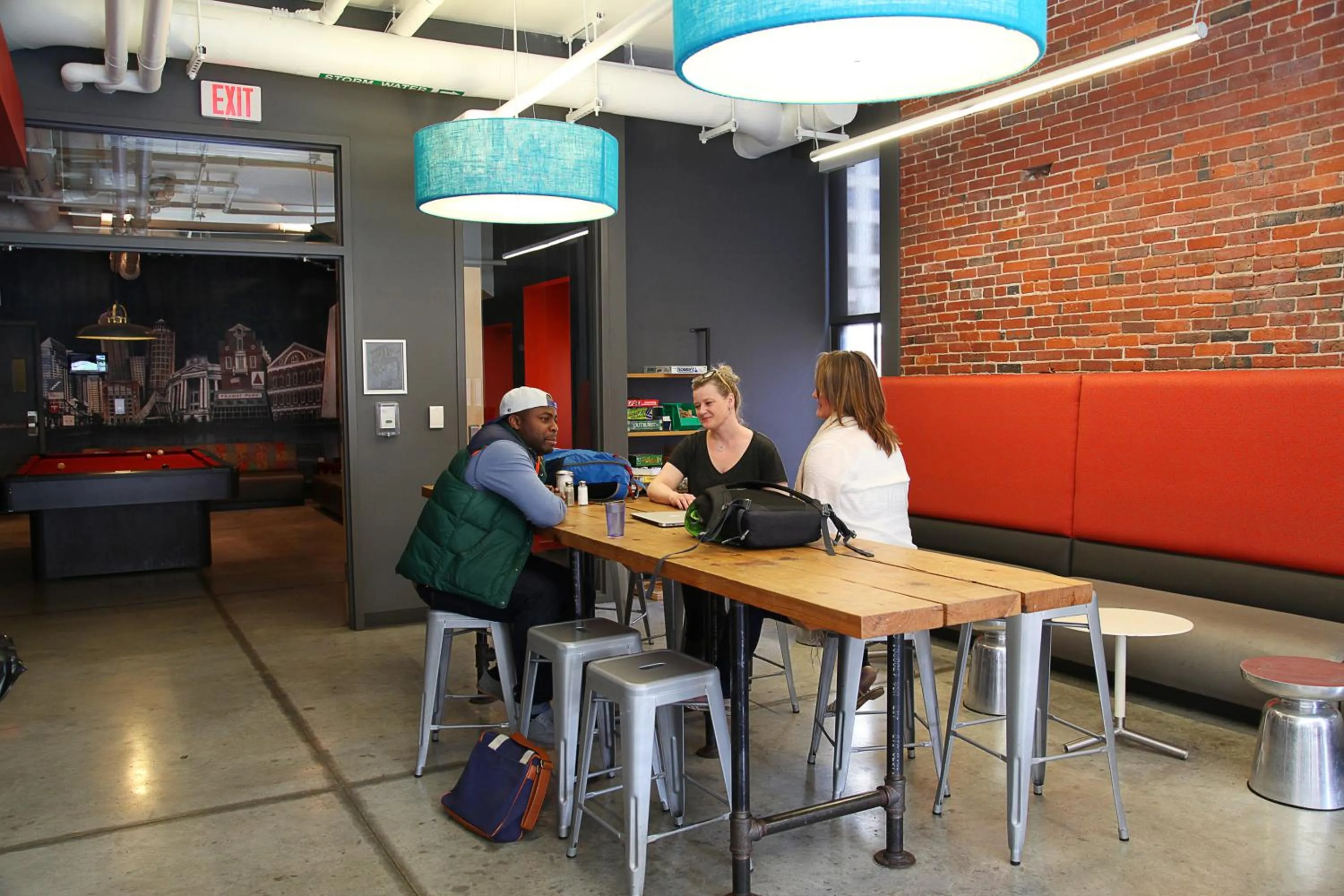 Guests in HI Boston Hostel