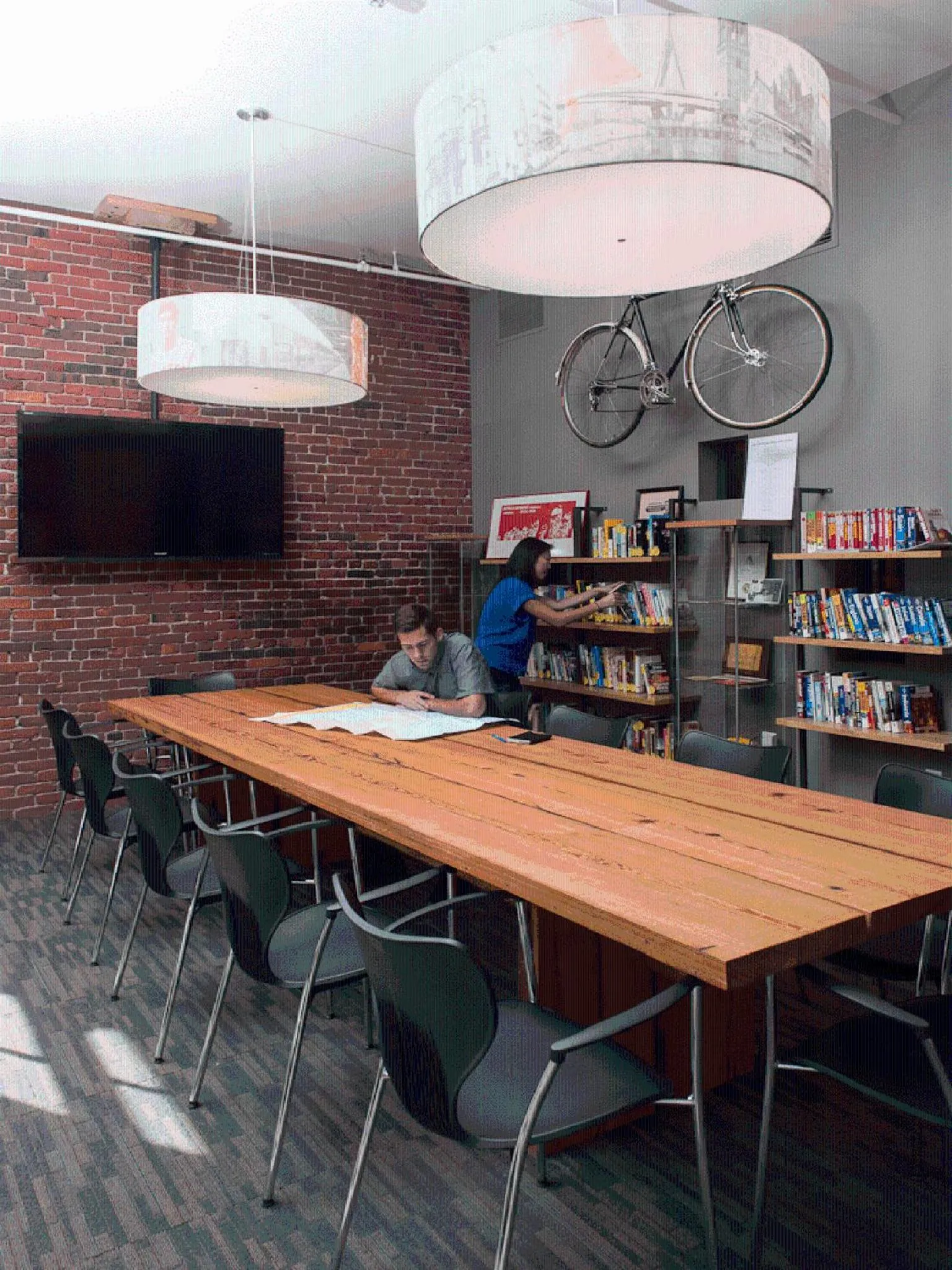 Library in HI Boston Hostel