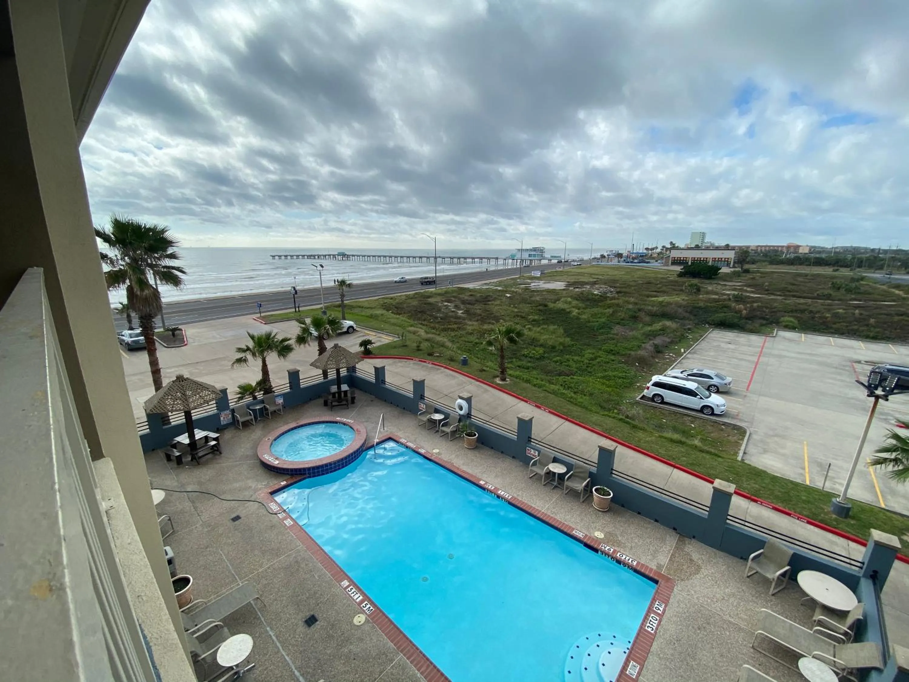 Pool view in Galveston Beach Hotel
