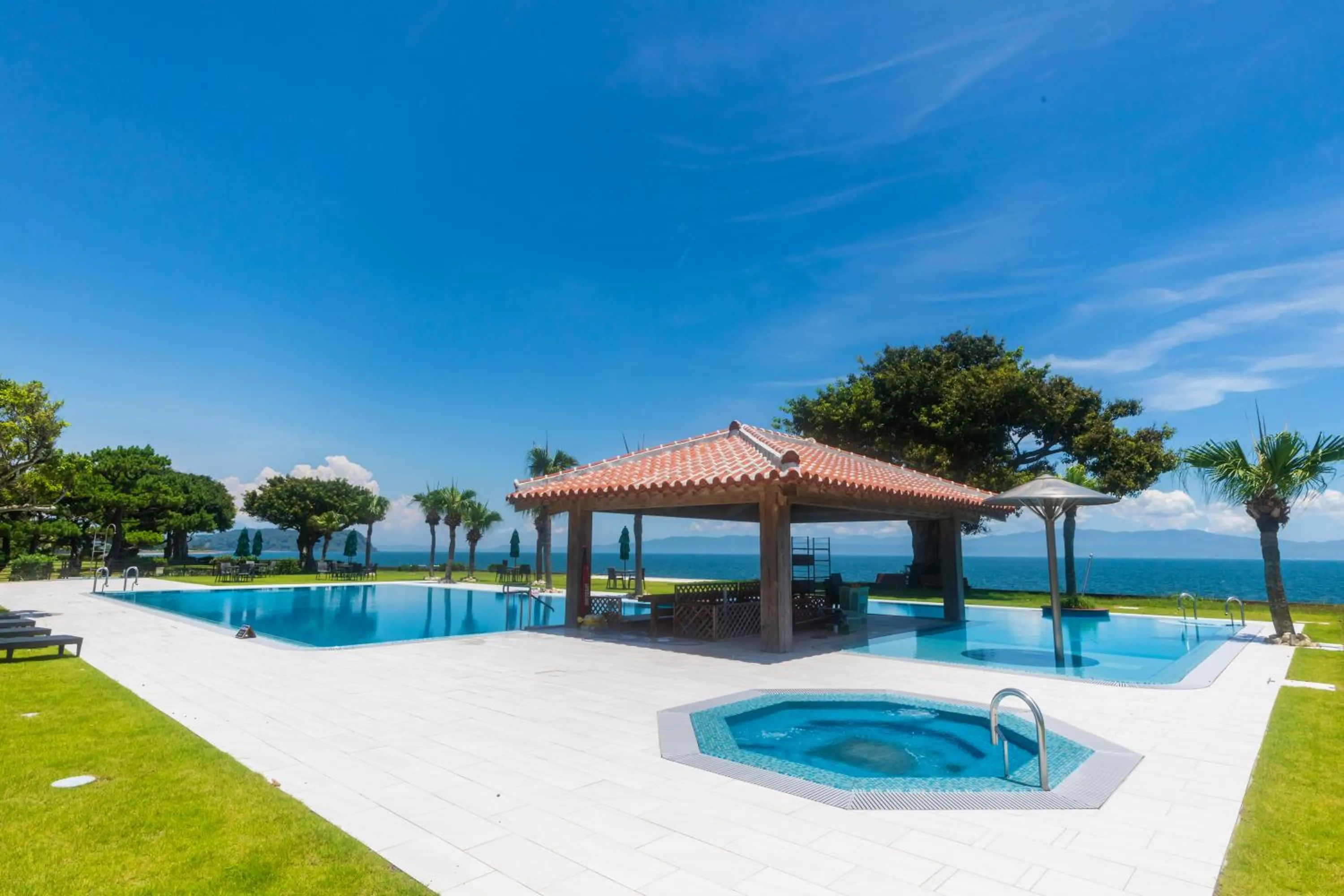 Pool view in Kagoshima Sunamushionsen Ibusuki Hakusuikan