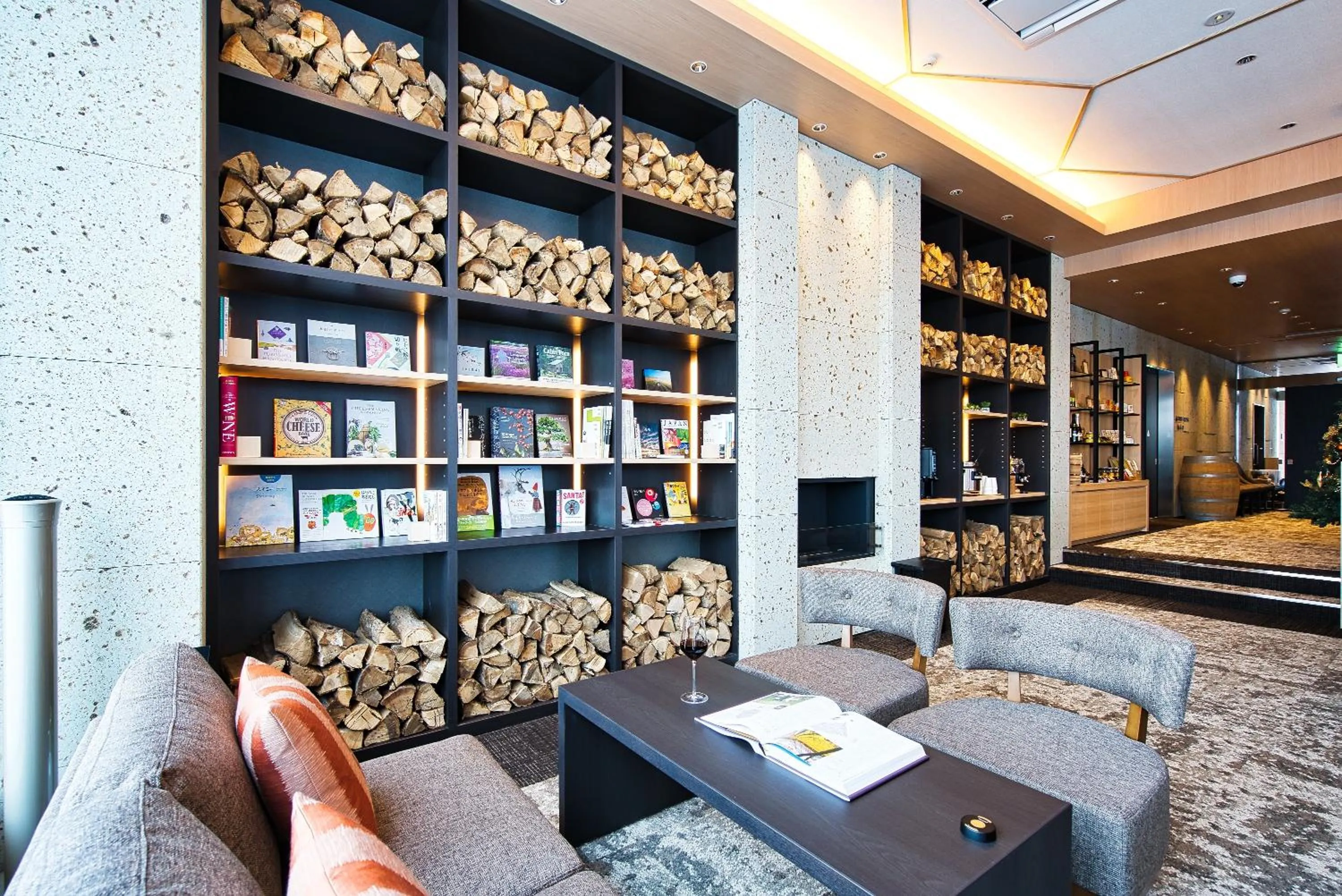 Library in Winery Hotel and Condominium HITOHANA