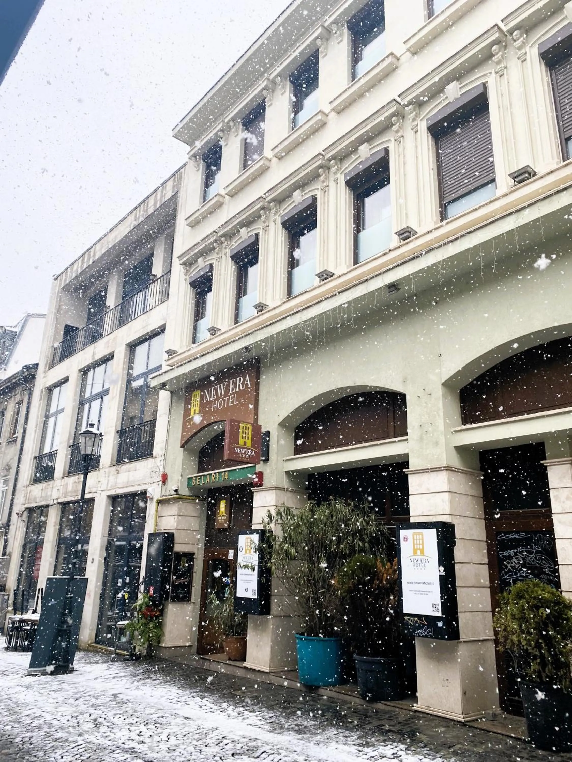 Facade/entrance in New Era Hotel Old Town Party Zone Bucharest- parking with fee nearby - NOT at the hotel !