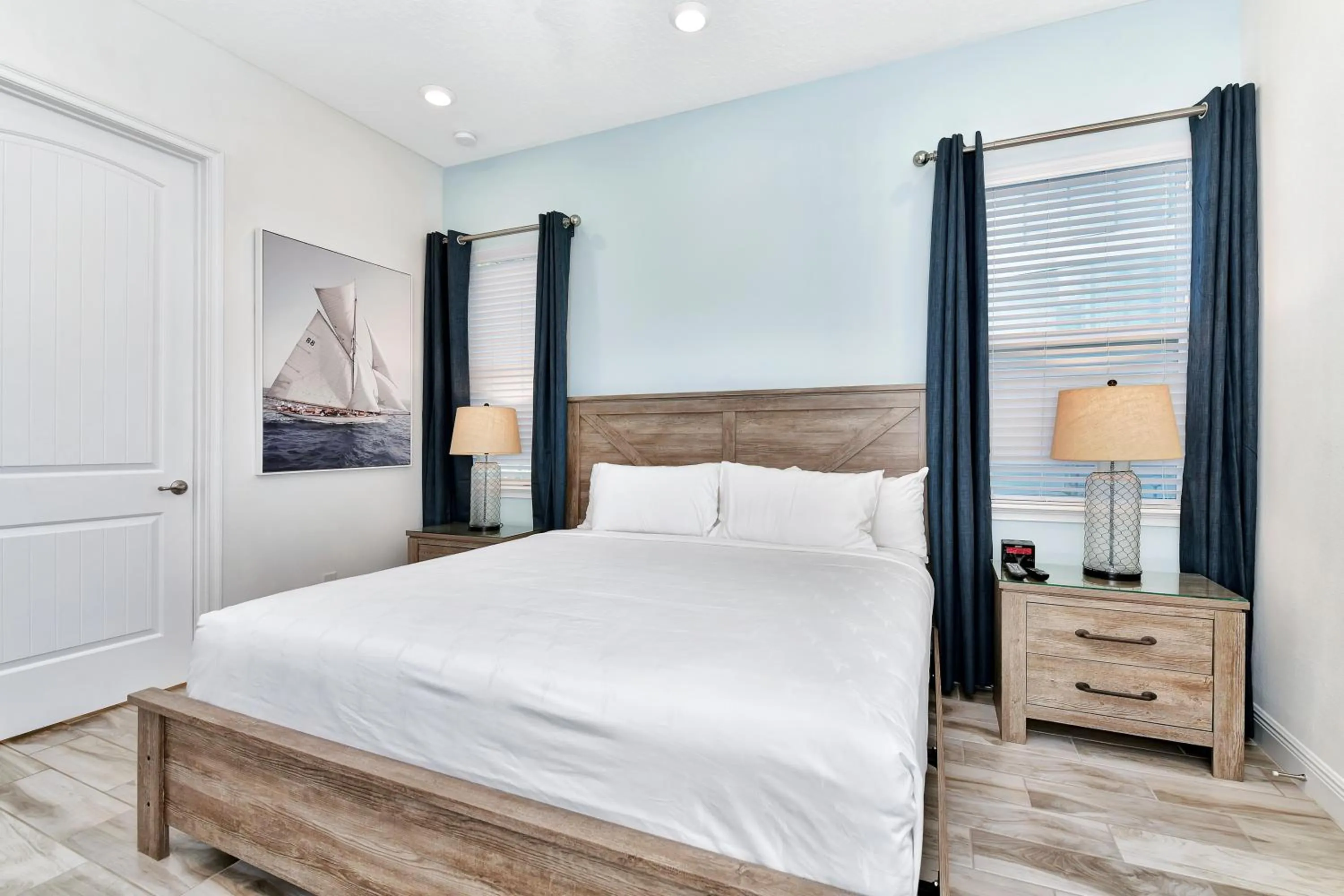 Bed in Margaritaville Cottages Orlando by Rentyl with H2O Waterpark