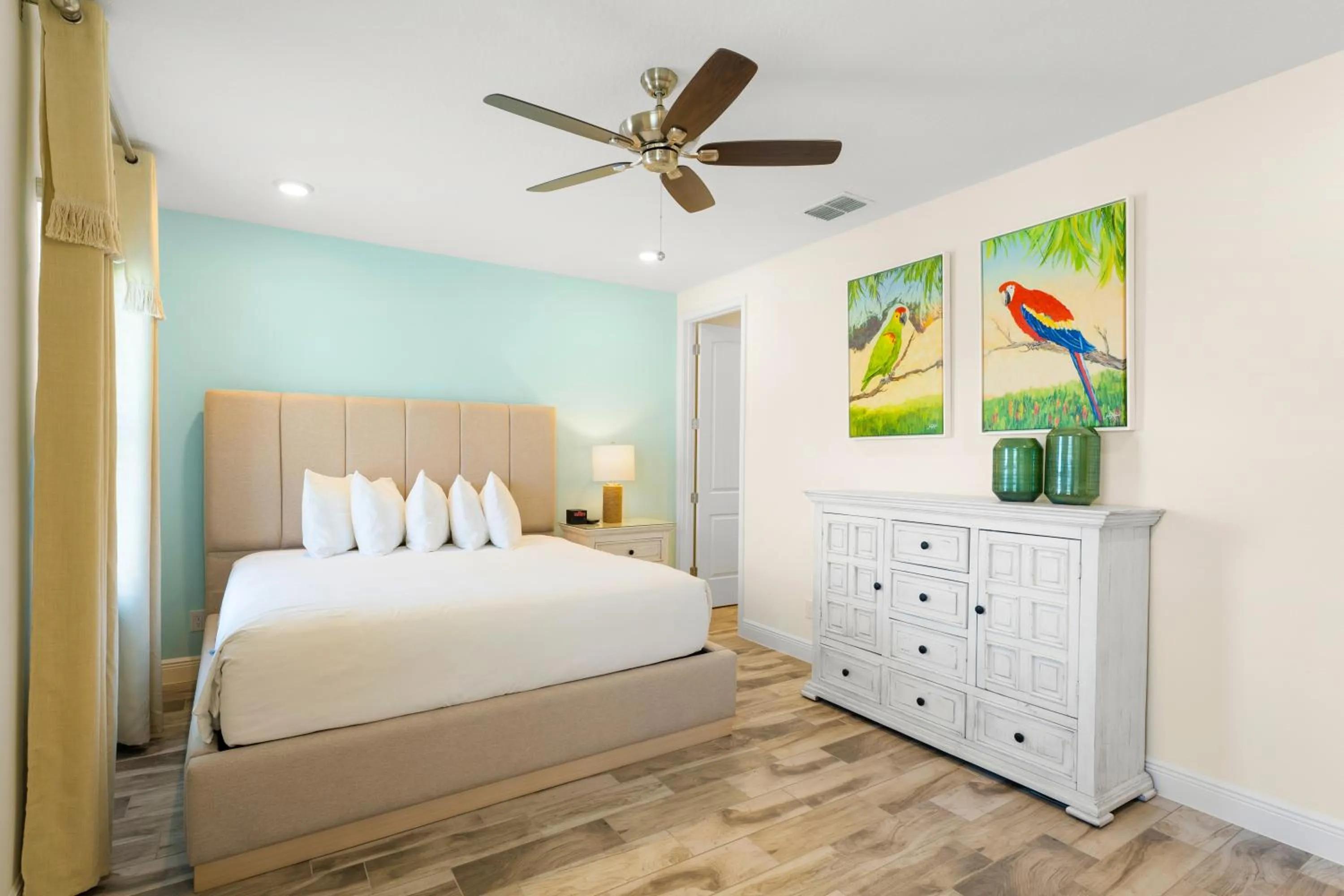 Bedroom, Bed in Margaritaville Cottages Orlando by Rentyl with H2O Waterpark