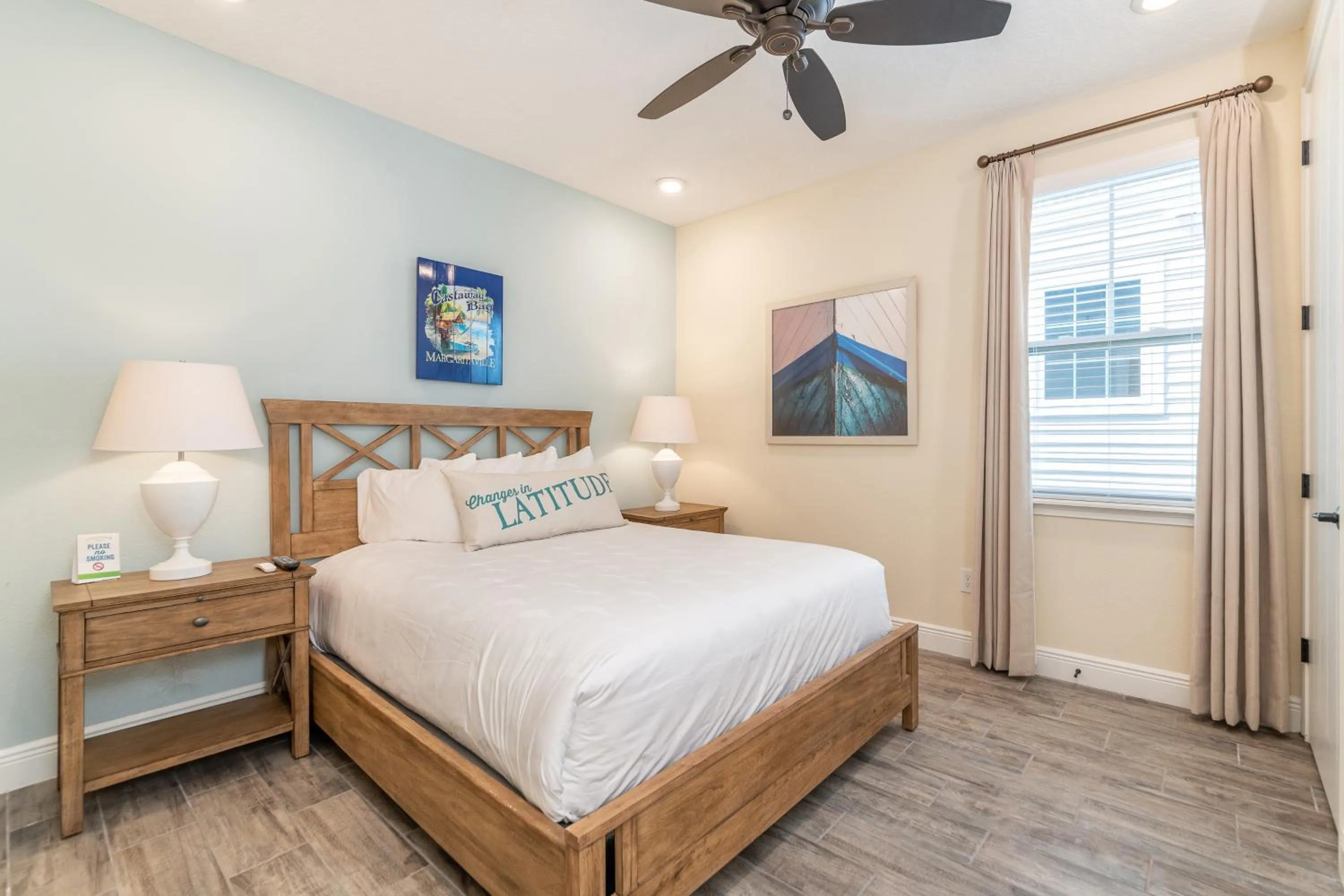 Bed in Margaritaville Cottages Orlando by Rentyl with H2O Waterpark