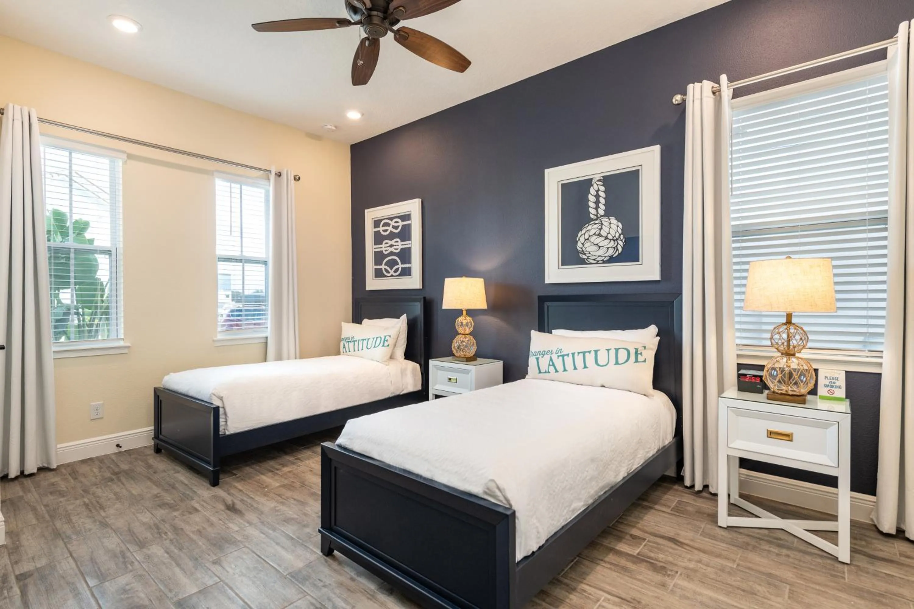 Bed in Margaritaville Cottages Orlando by Rentyl with H2O Waterpark