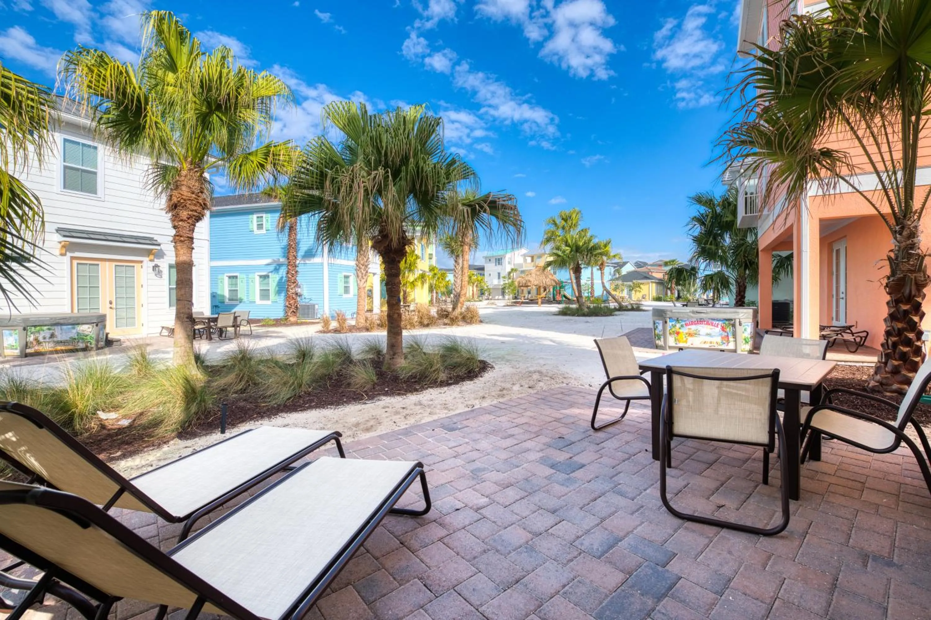 Patio in Margaritaville Cottages Orlando by Rentyl with H2O Waterpark
