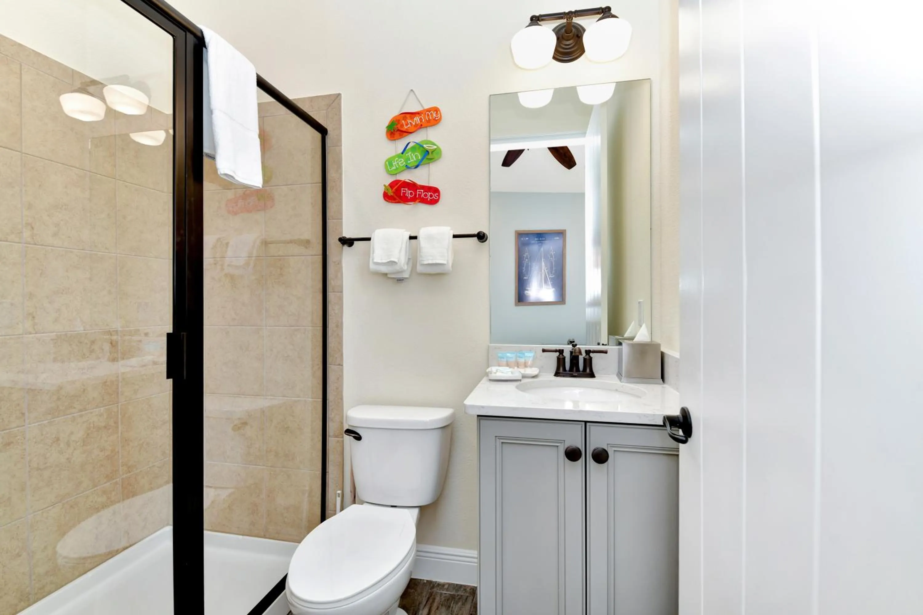 Shower in Margaritaville Cottages Orlando by Rentyl with H2O Waterpark