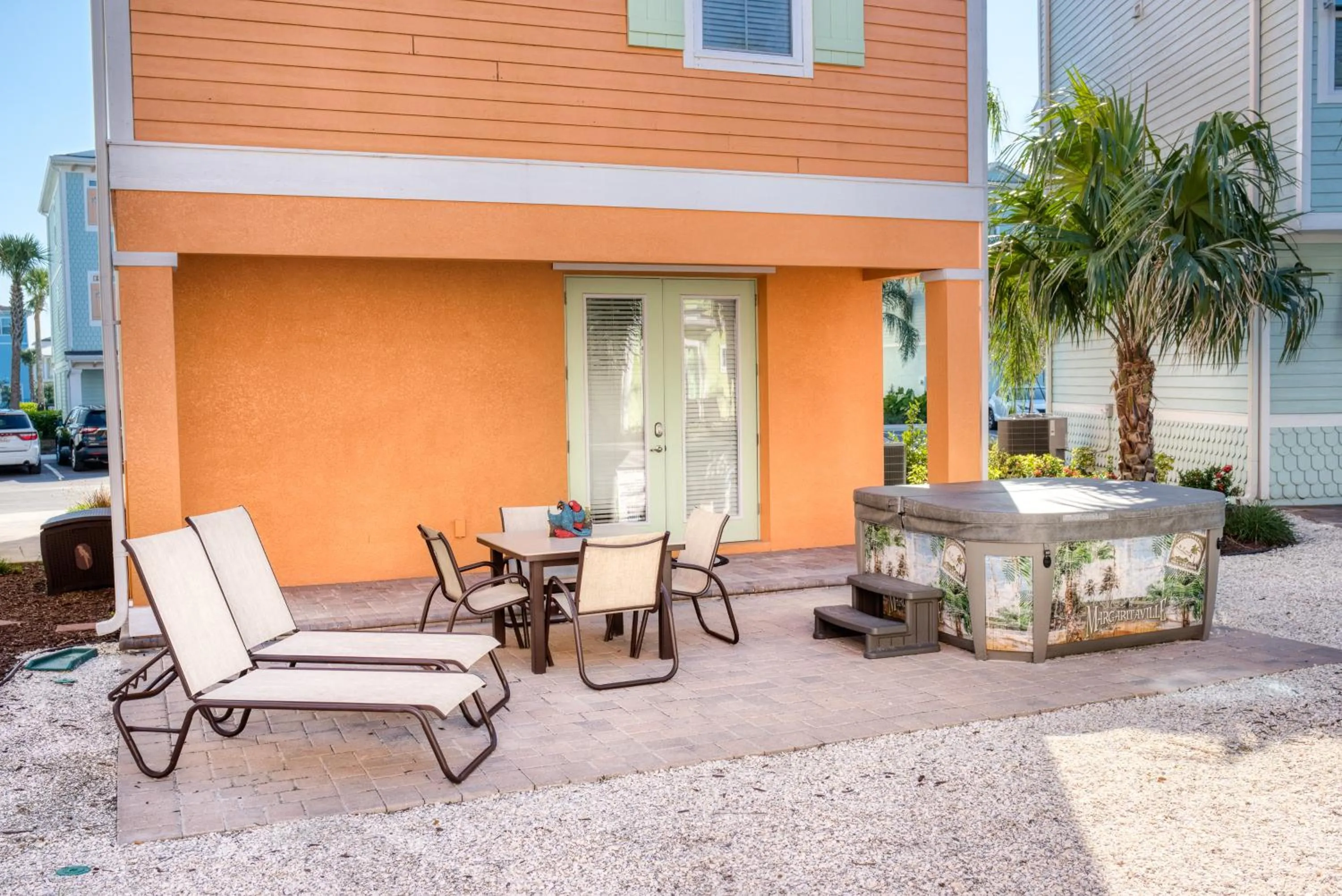Patio in Margaritaville Cottages Orlando by Rentyl with H2O Waterpark