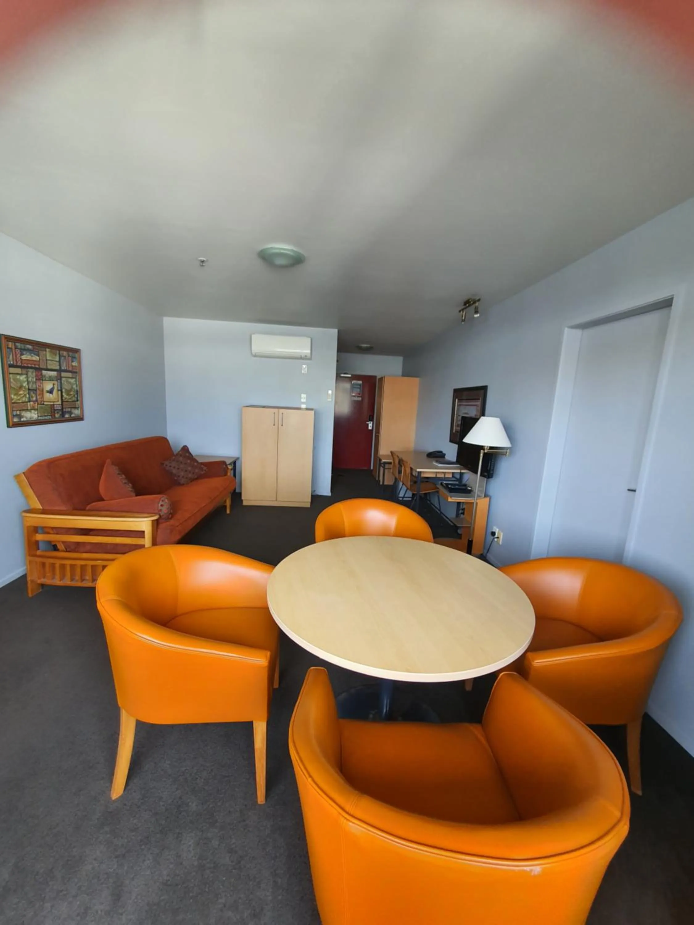 Living room in Off Broadway Motel