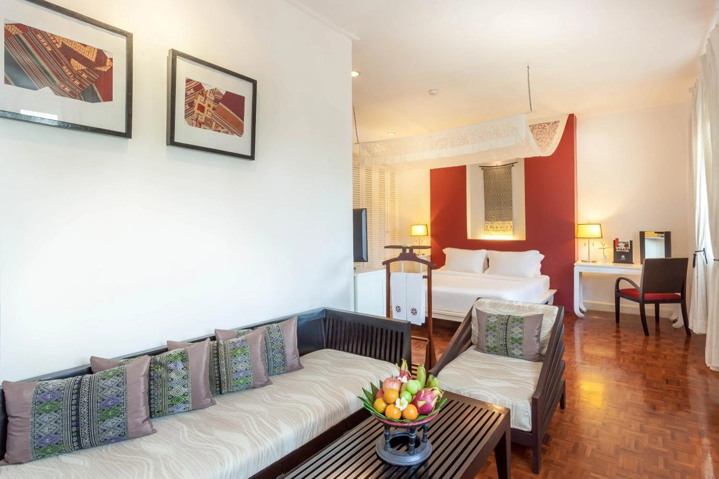Living room, Bed in Homm Souvannaphoum Luang Prabang, part of Banyan Group