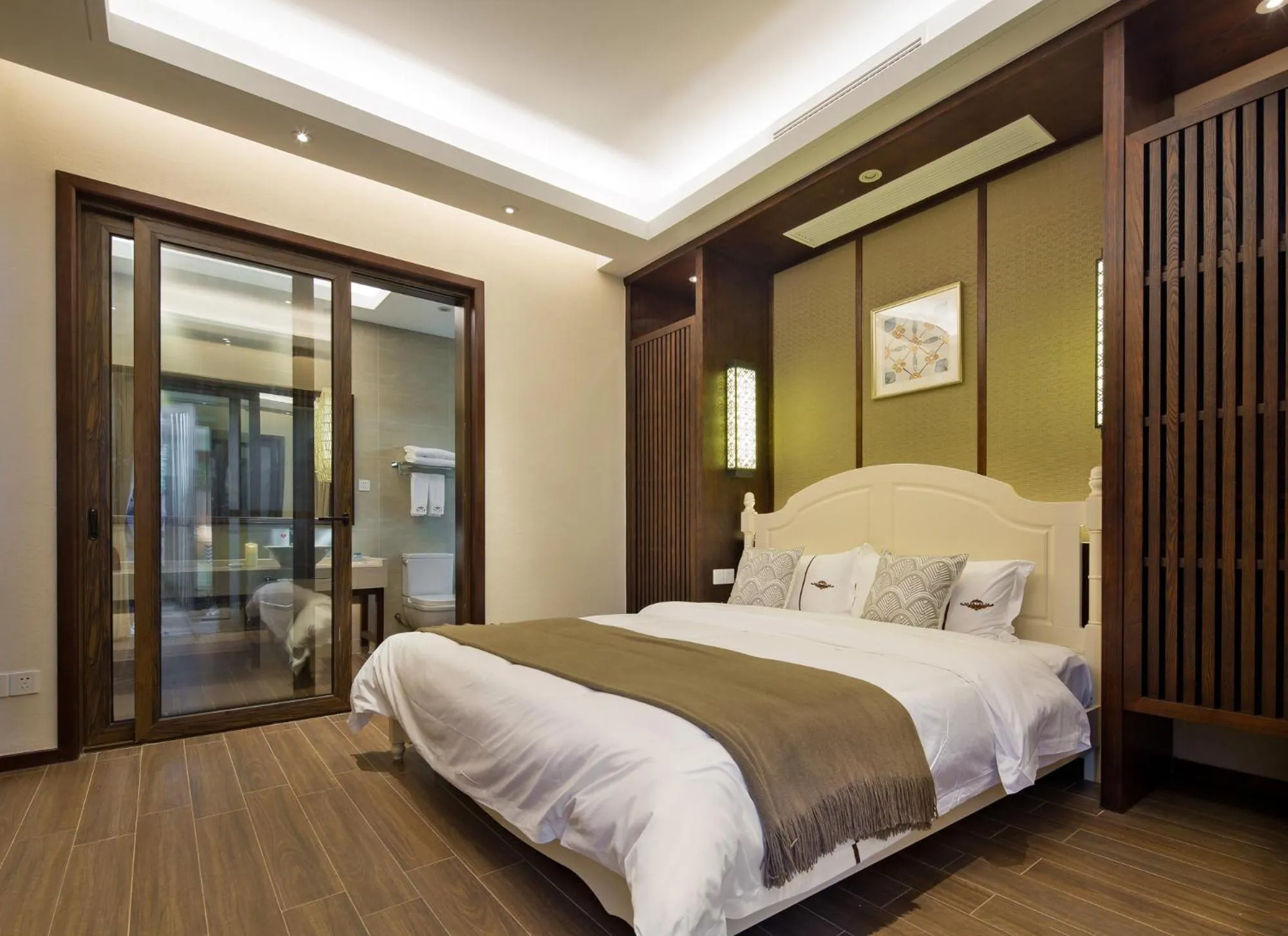 Bed in Sanya Haitang Bay Mushe Villa