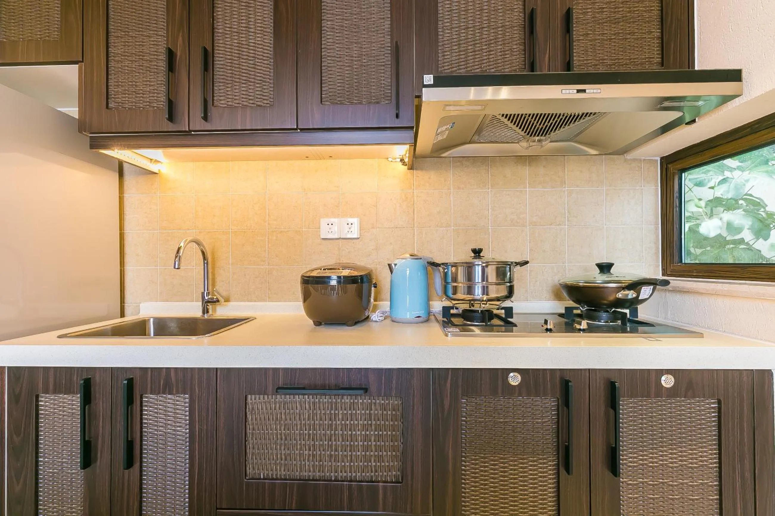 Kitchen or kitchenette in Sanya Haitang Bay Mushe Villa