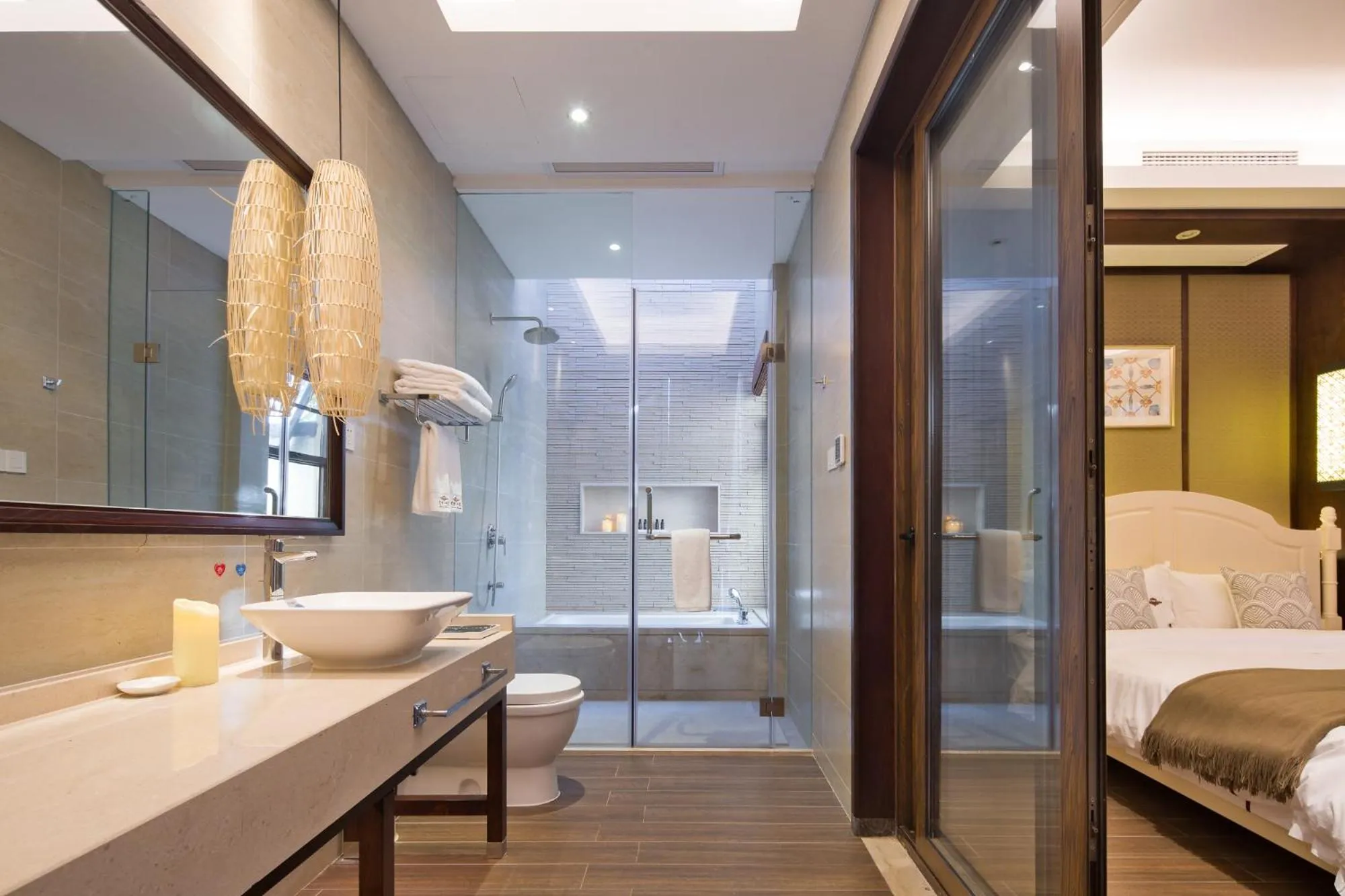 Bed in Sanya Haitang Bay Mushe Villa