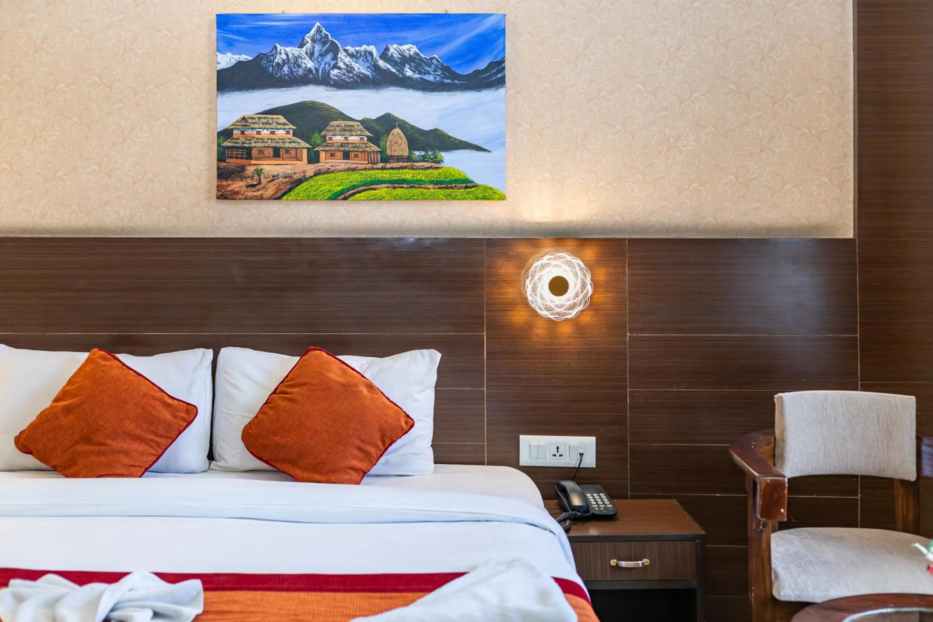 Bed in Hotel Sapana Garden Thamel