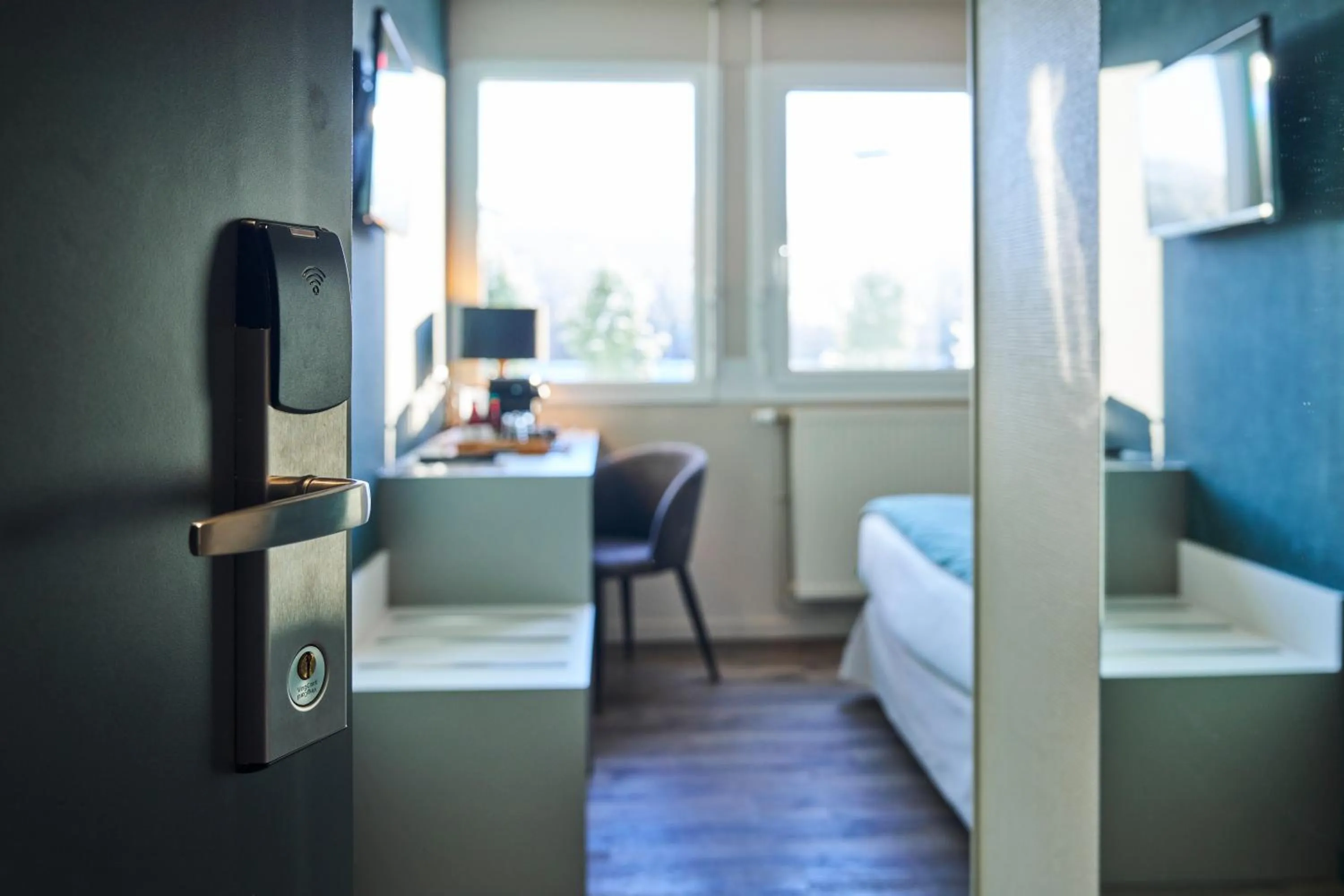 Photo of the whole room, Bed in Hôtel le Corbusson Laval Ouest