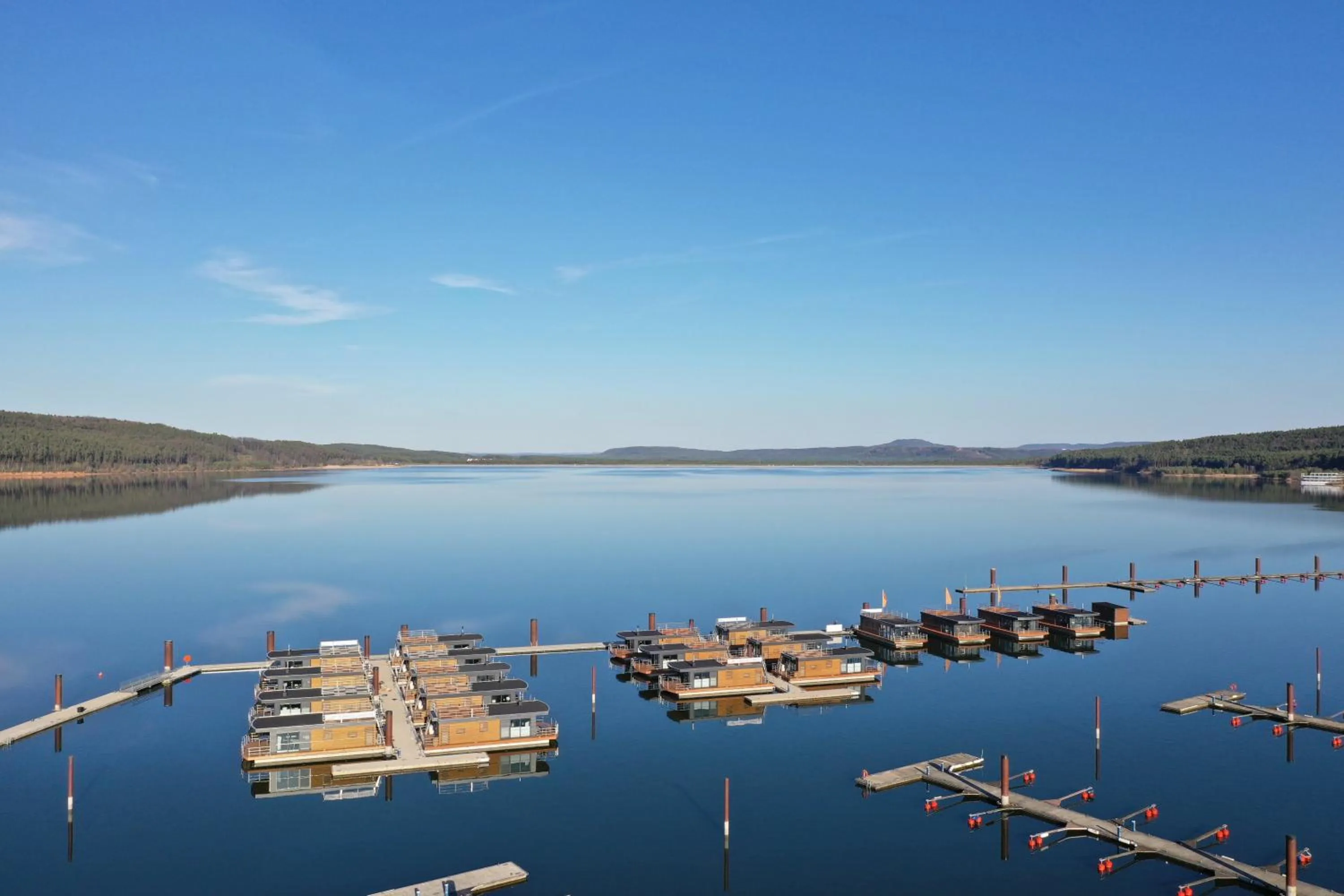Bird's eye view in Floating Village Brombachsee