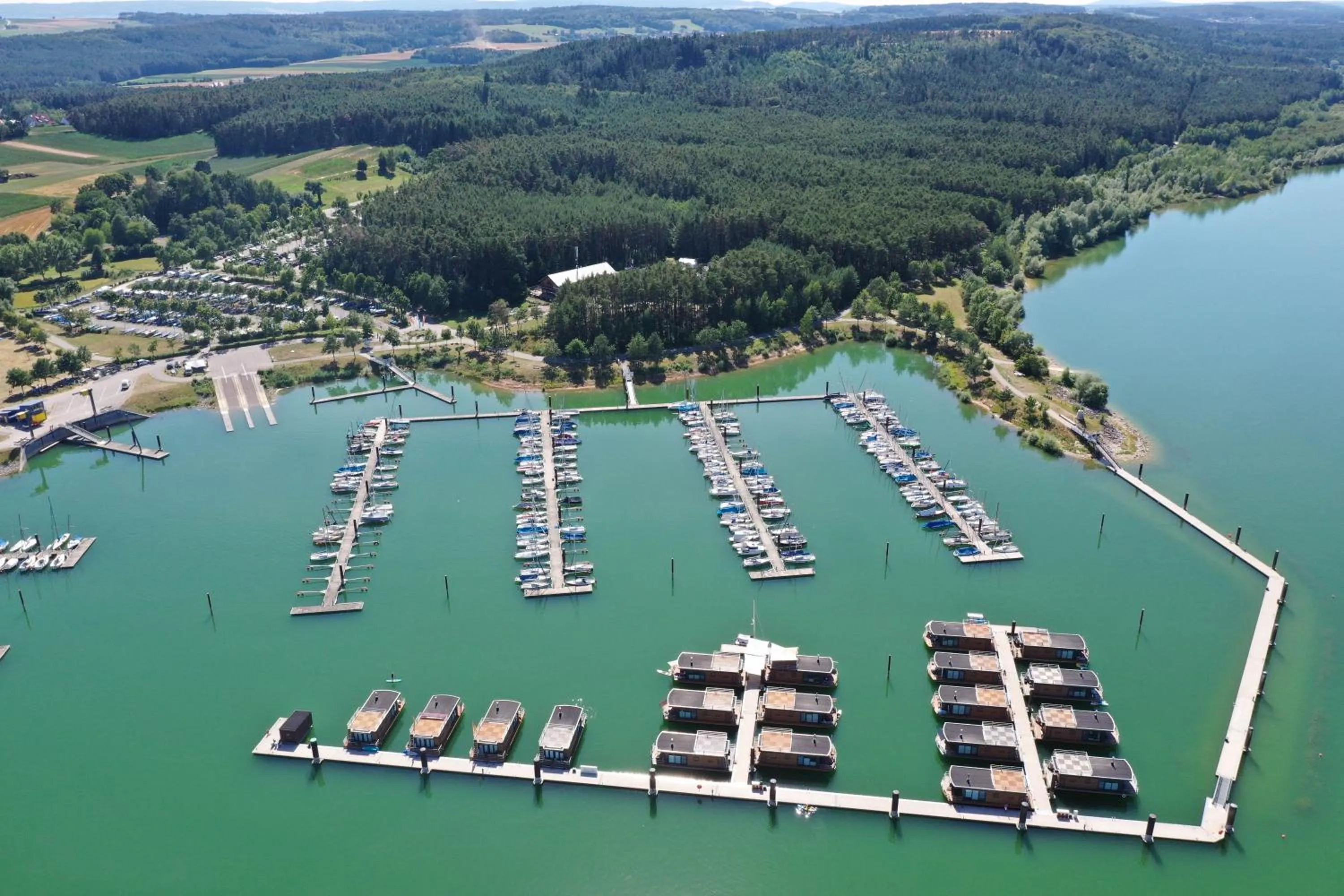 Bird's eye view in Floating Village Brombachsee