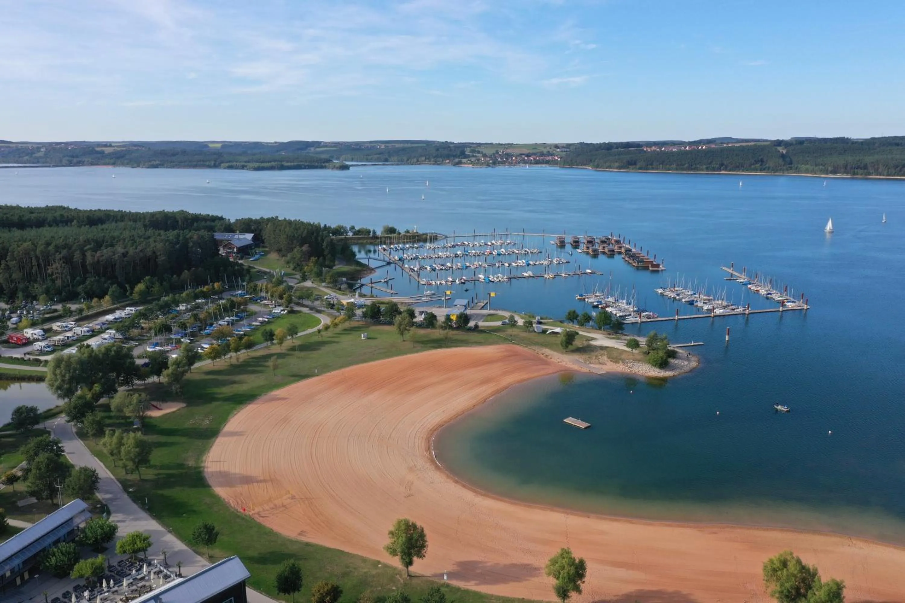 Bird's eye view in Floating Village Brombachsee