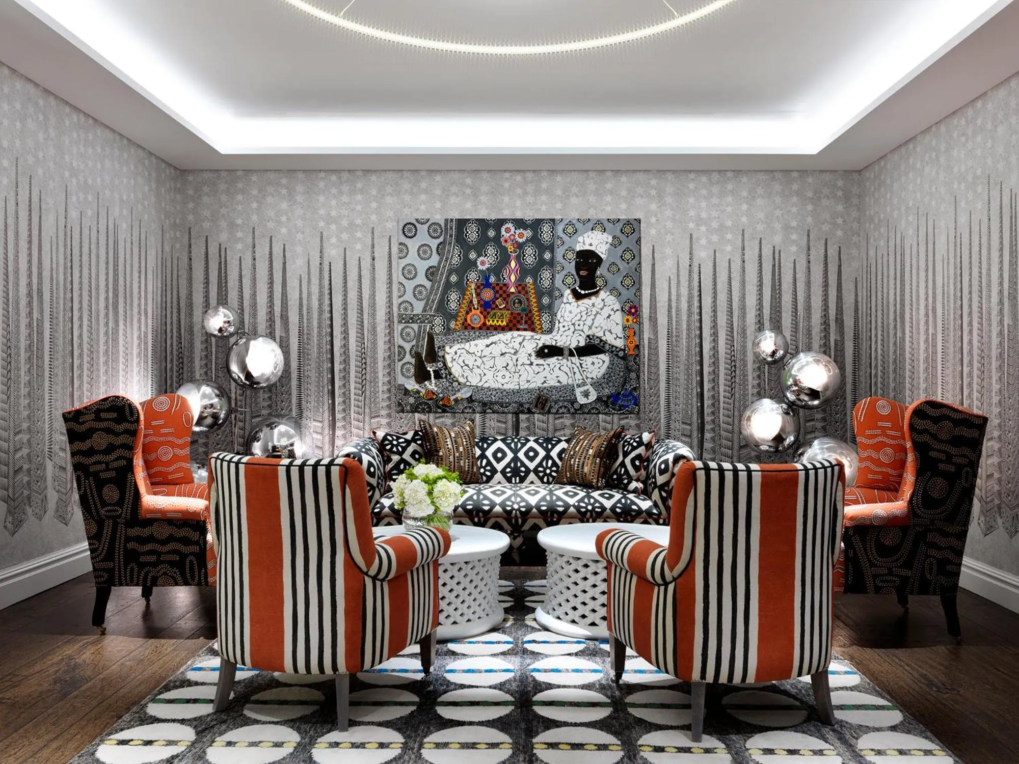 Seating area in The Soho Hotel, Firmdale Hotels