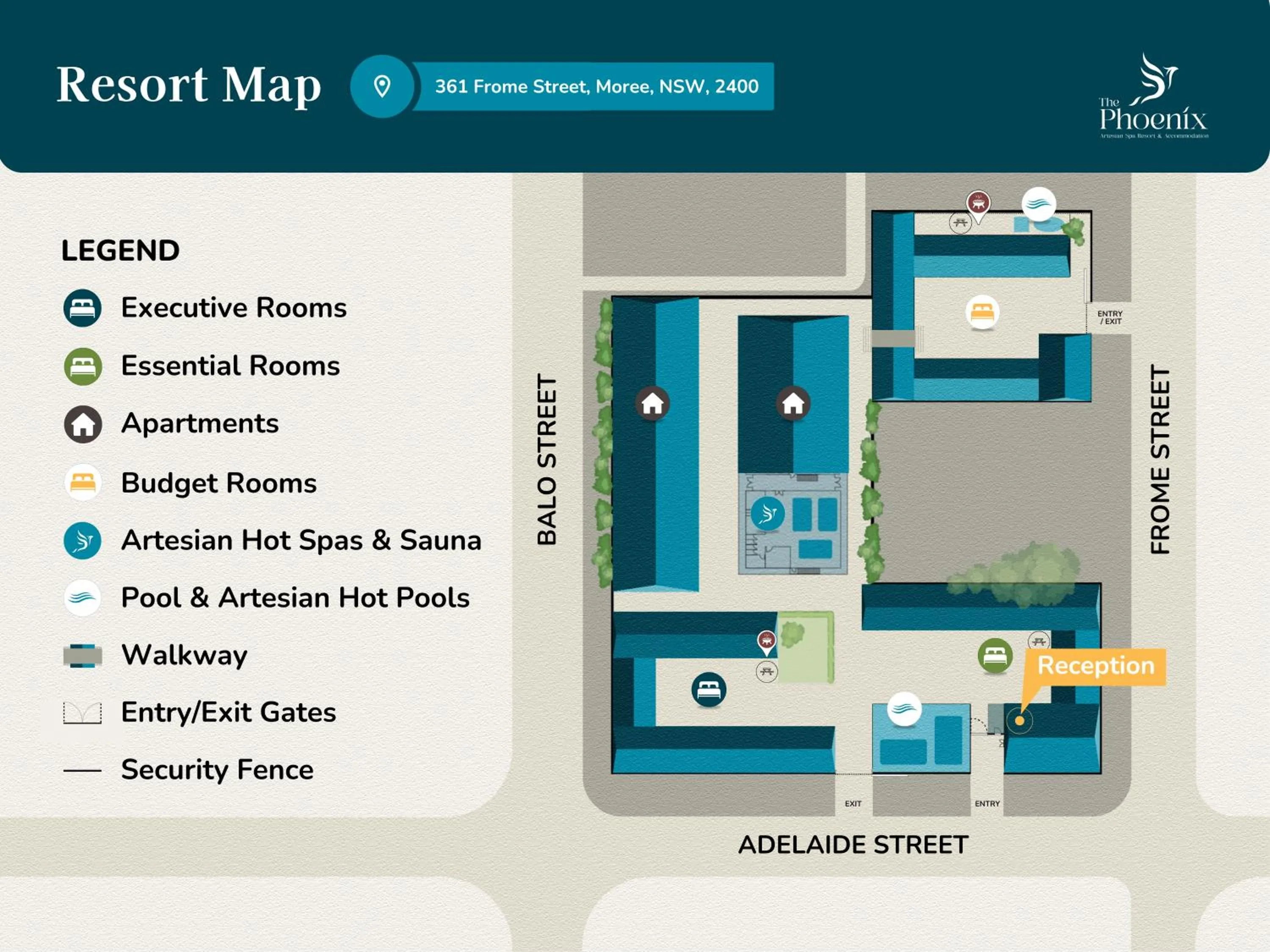 Property building in The Phoenix Artesian Spa Resort and Accommodation